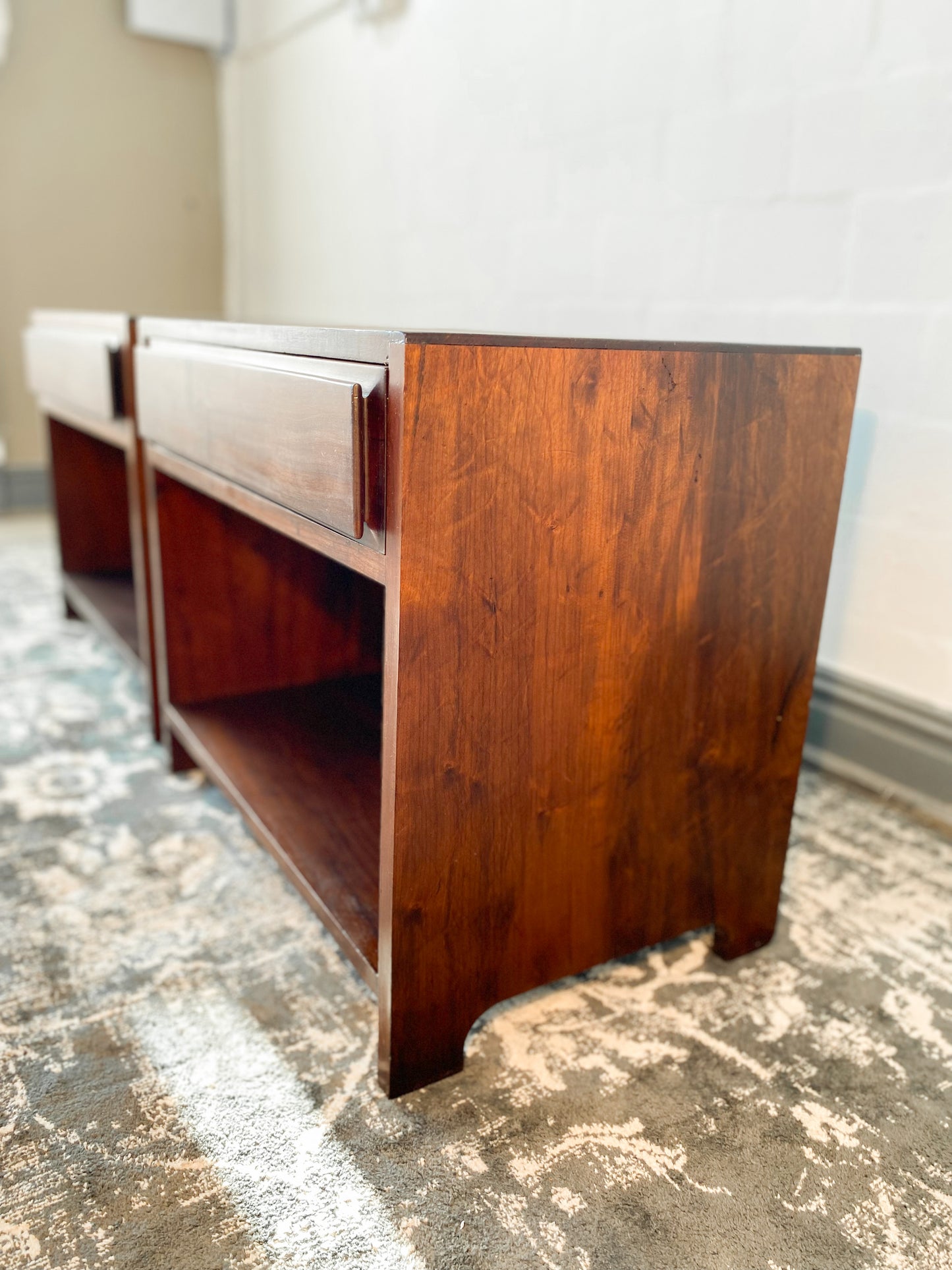 Solid Imbuia Pedestal Pair
