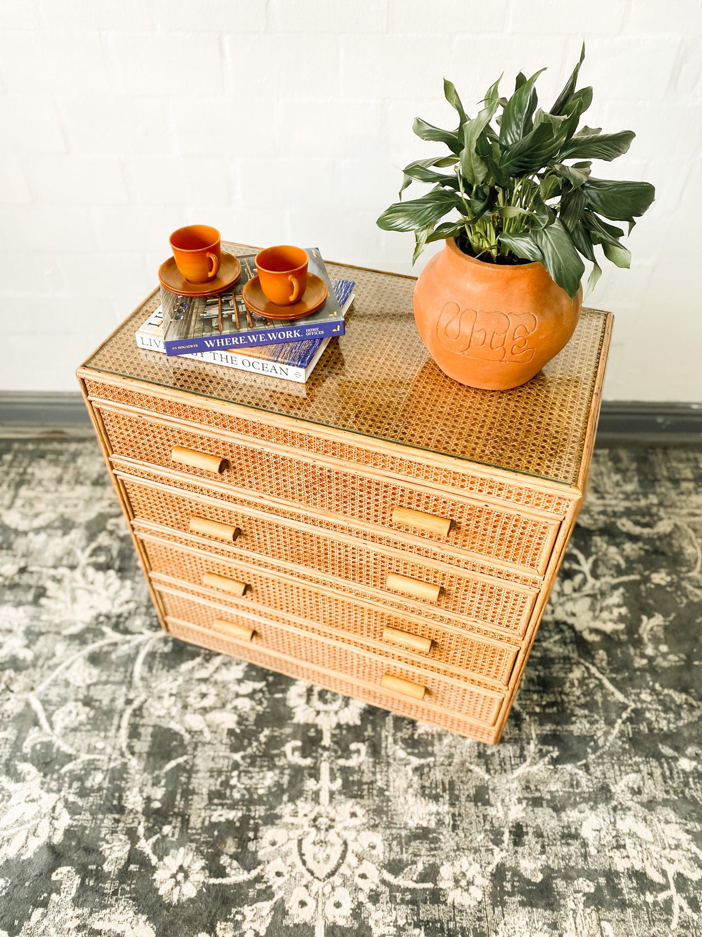 Cane Chest of Drawers