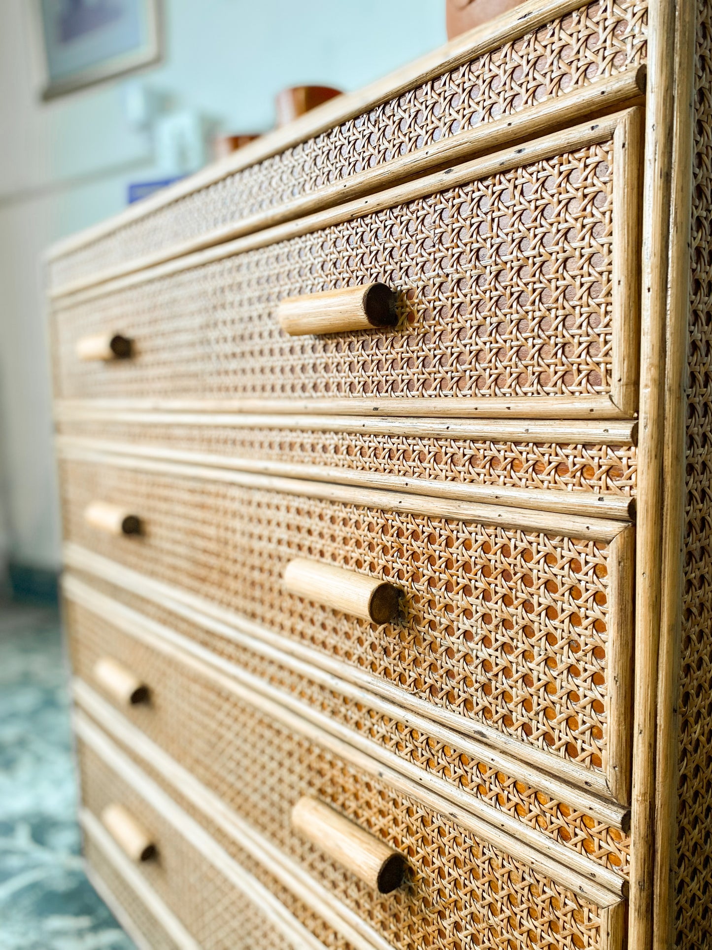 Cane Chest of Drawers