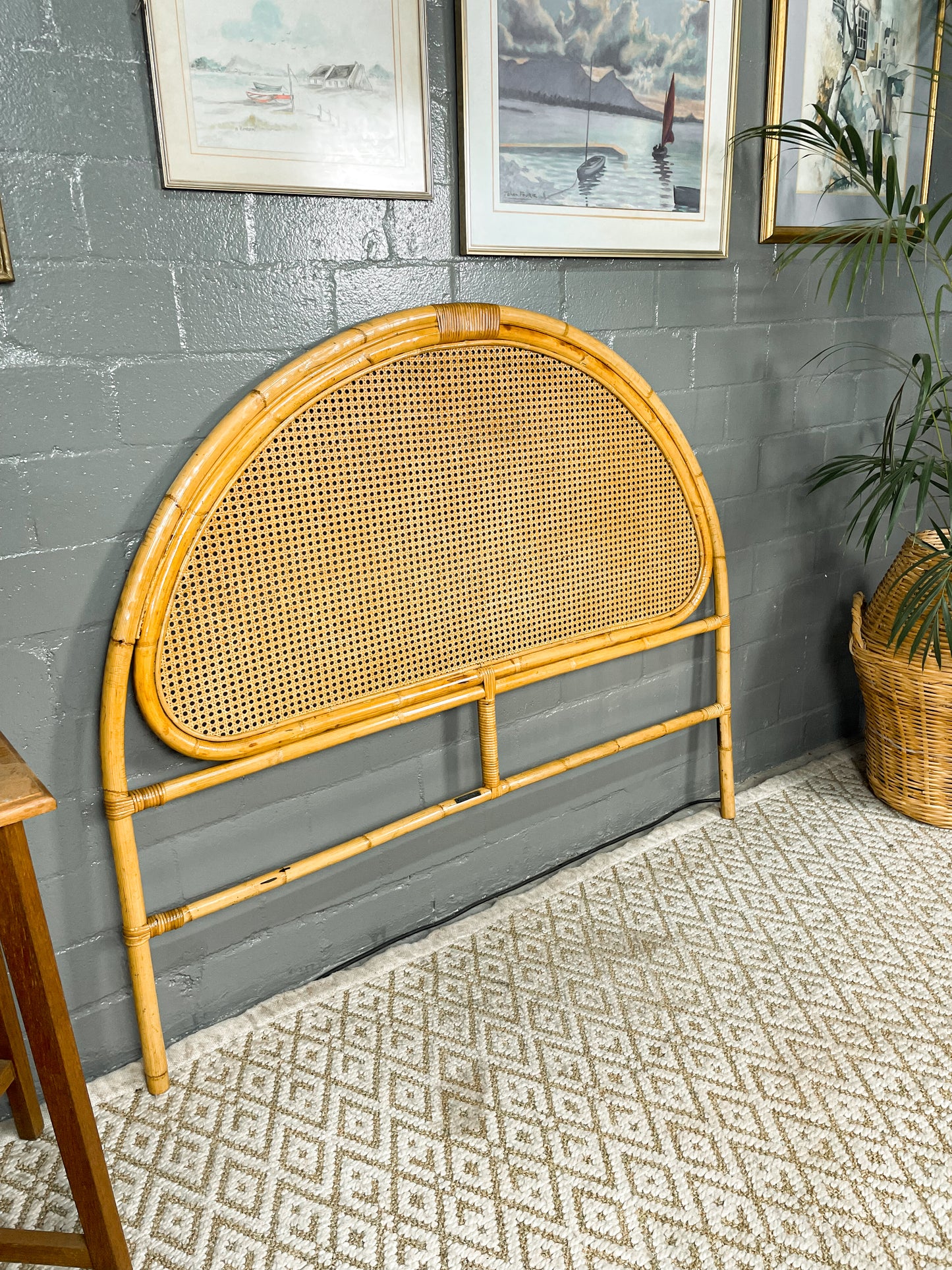 Boho Style Dome Cane Headboard