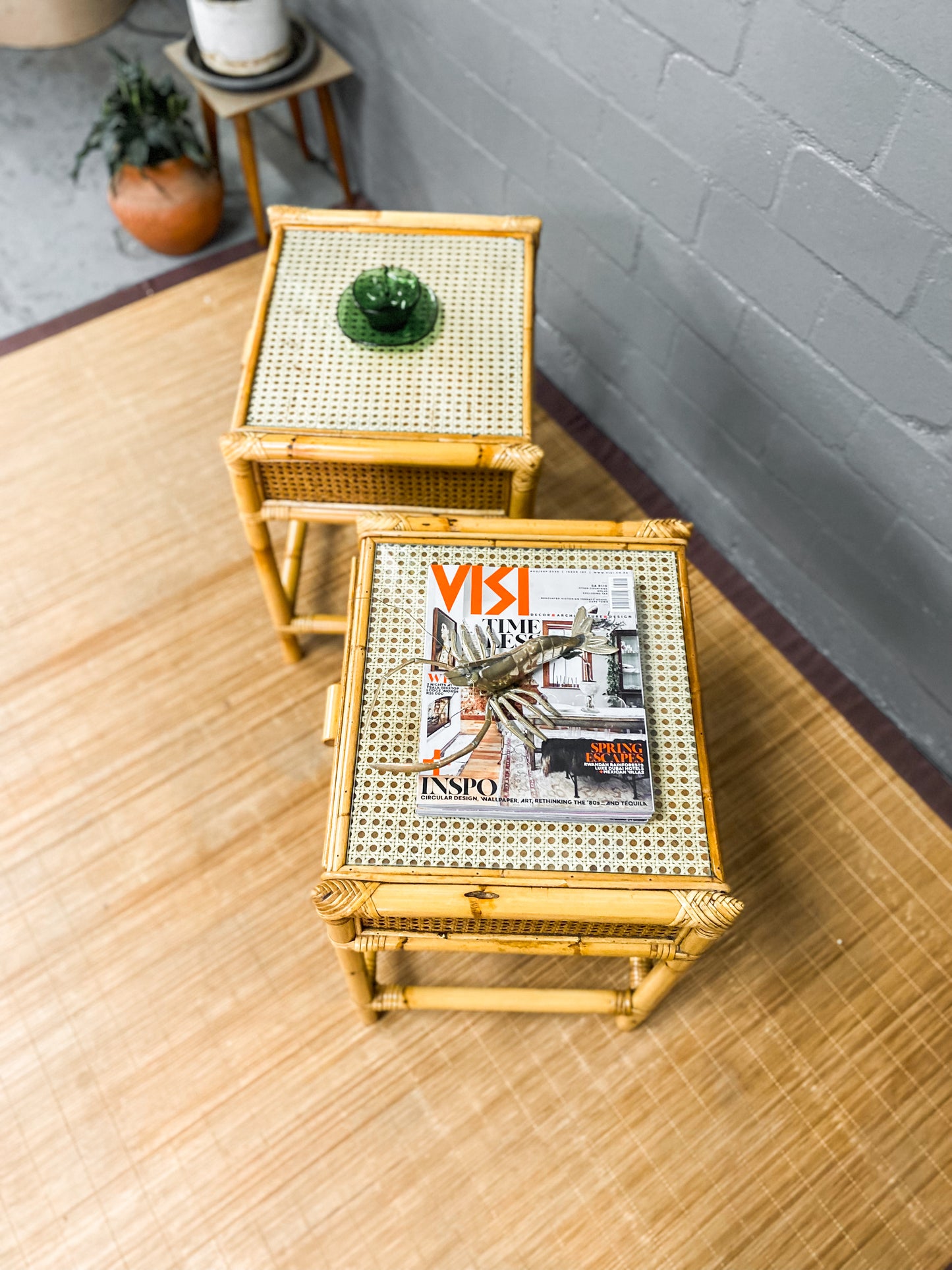 Pair of Cane Pedestals