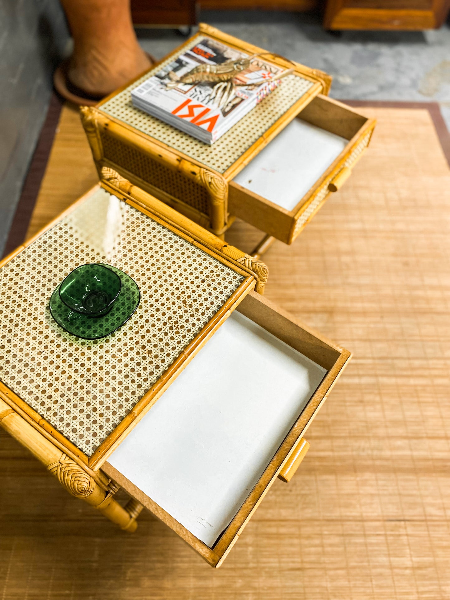 Pair of Cane Pedestals