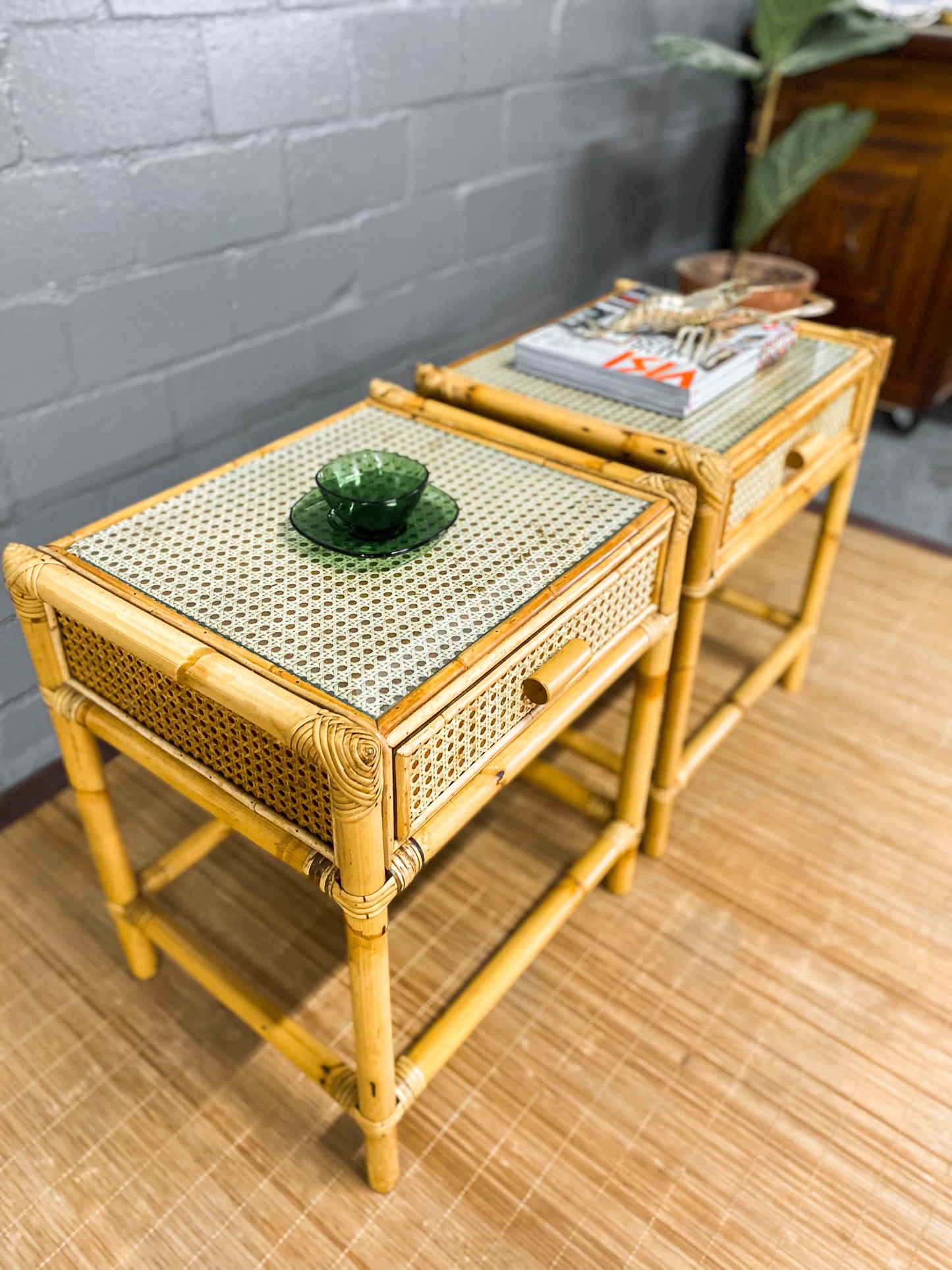 Pair of Cane Pedestals