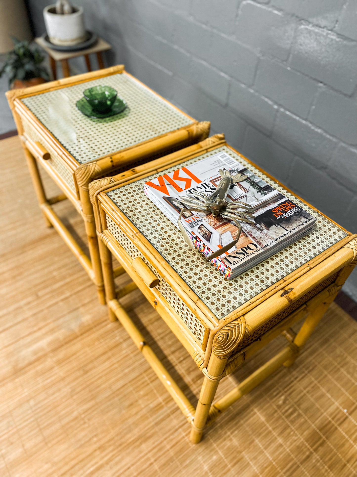 Pair of Cane Pedestals