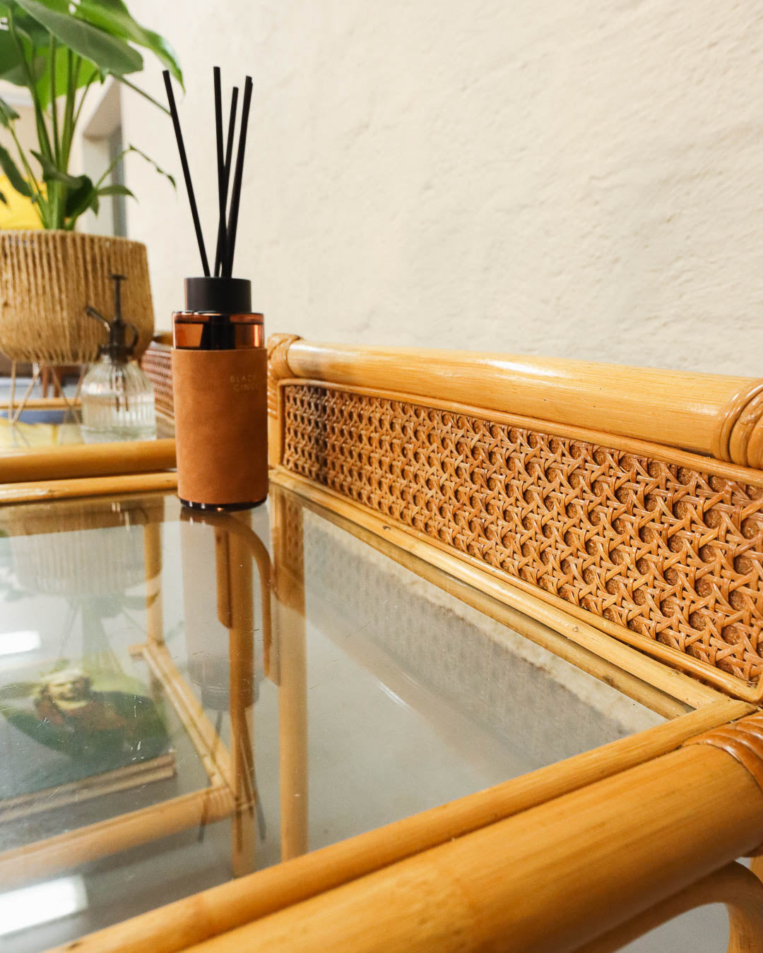 Cane and Glass Pedestals