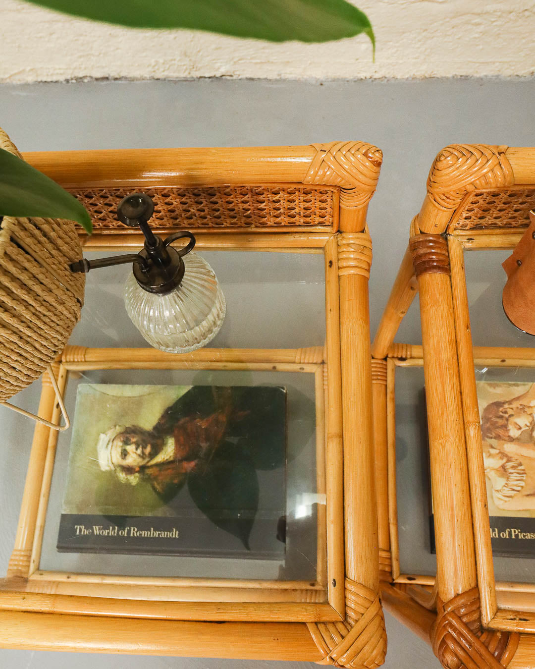 Cane and Glass Pedestals