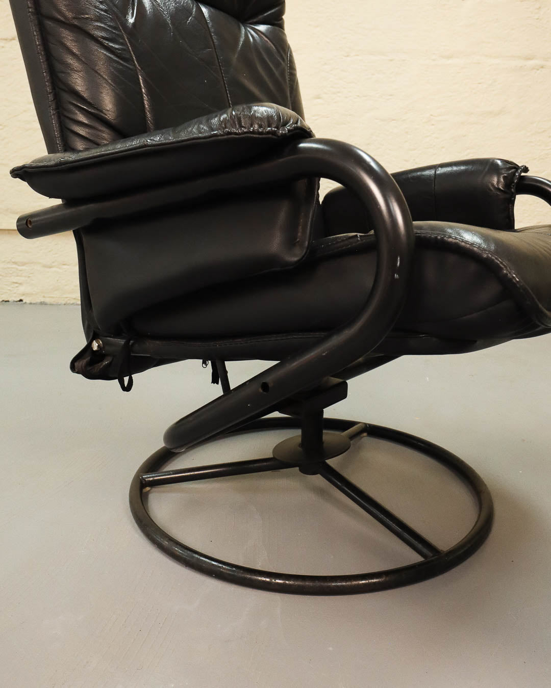 Vintage Leather Recliner with Footstool
