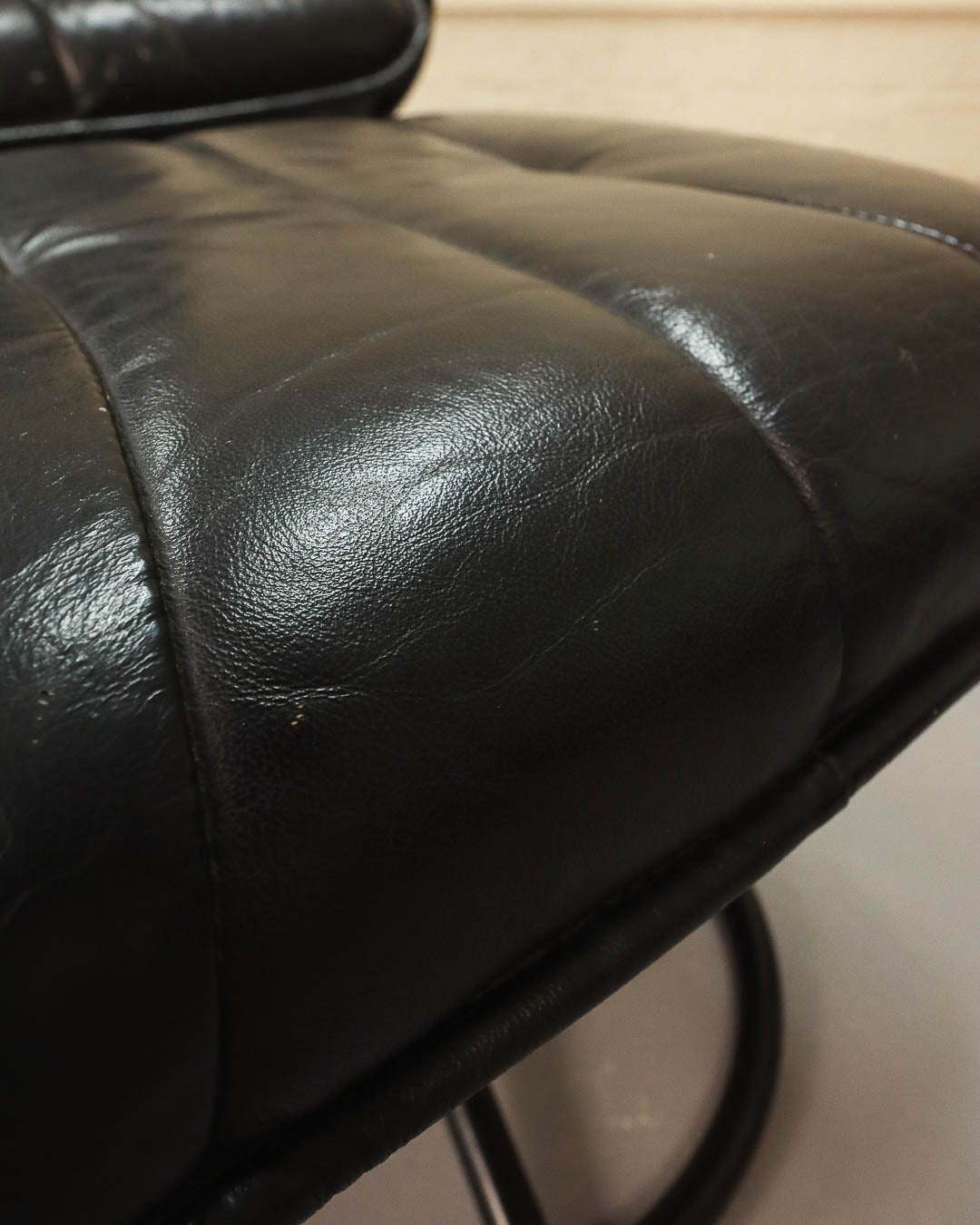 Vintage Leather Recliner with Footstool