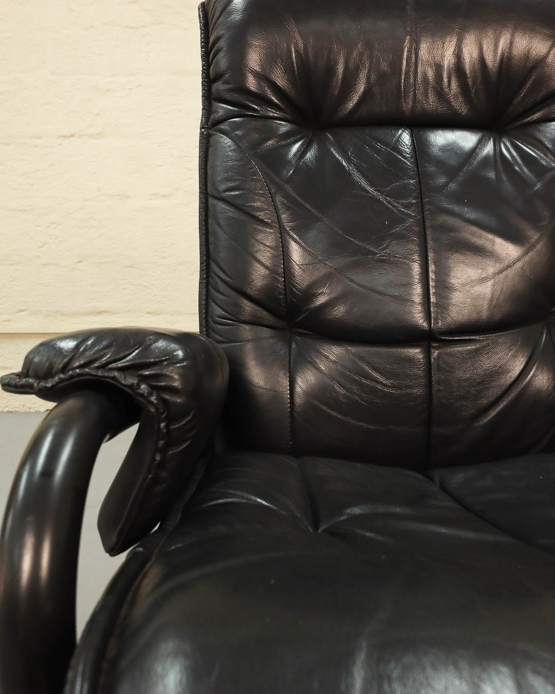 Vintage Leather Recliner with Footstool