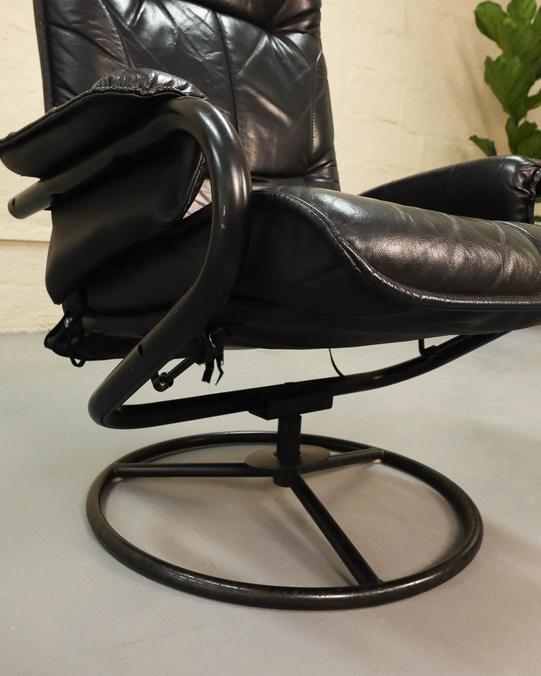 Vintage Leather Recliner with Footstool