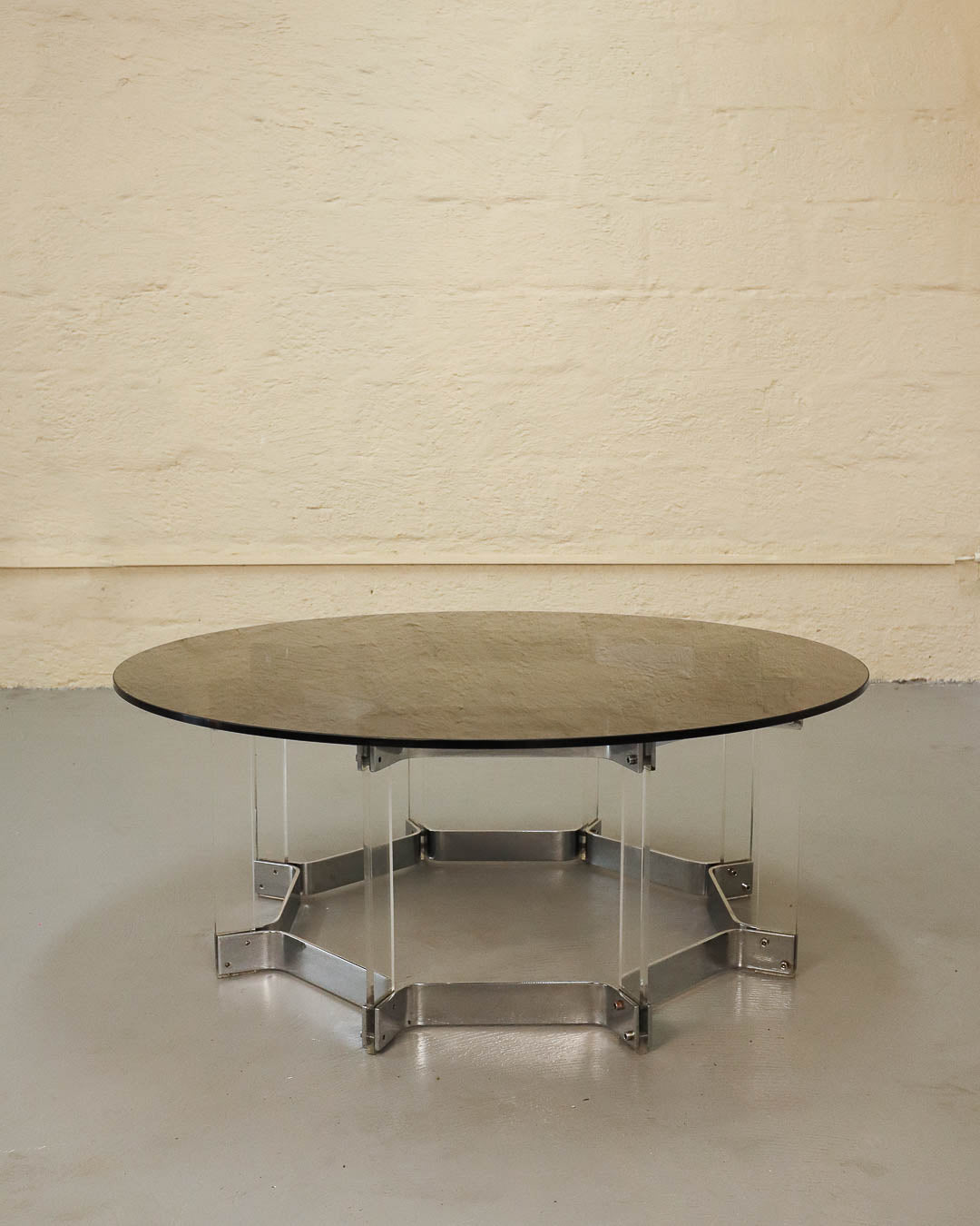 Chrome and Lucite Italian Vintage Coffee Table