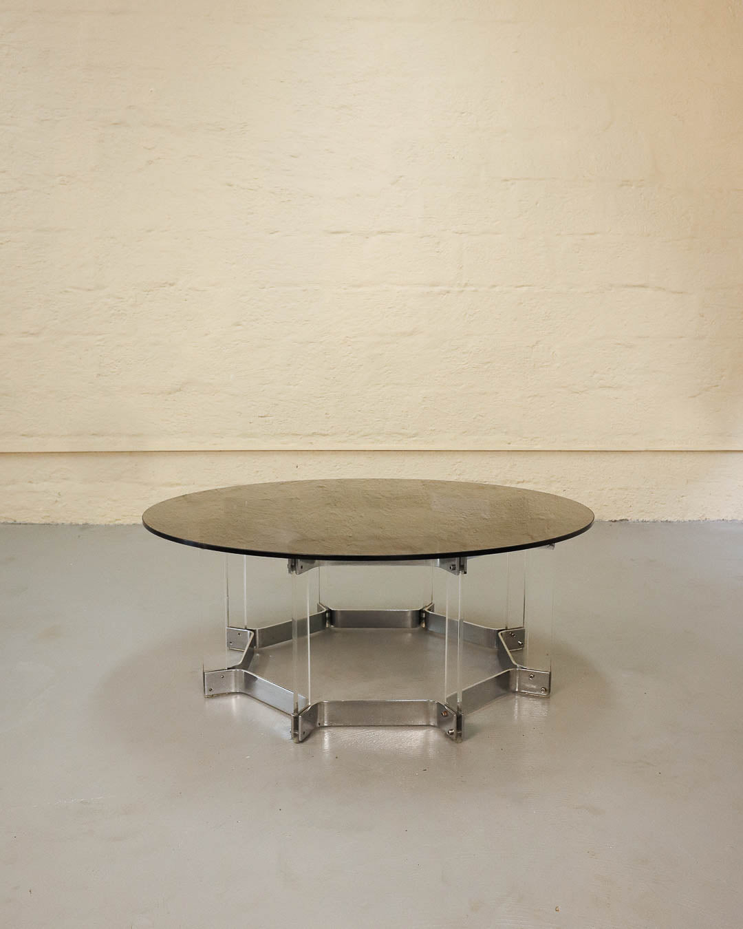 Chrome and Lucite Italian Vintage Coffee Table