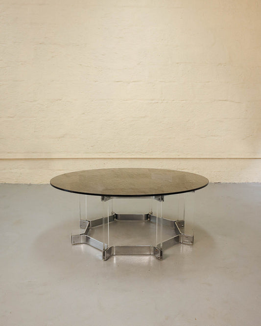 Chrome and Lucite Italian Vintage Coffee Table