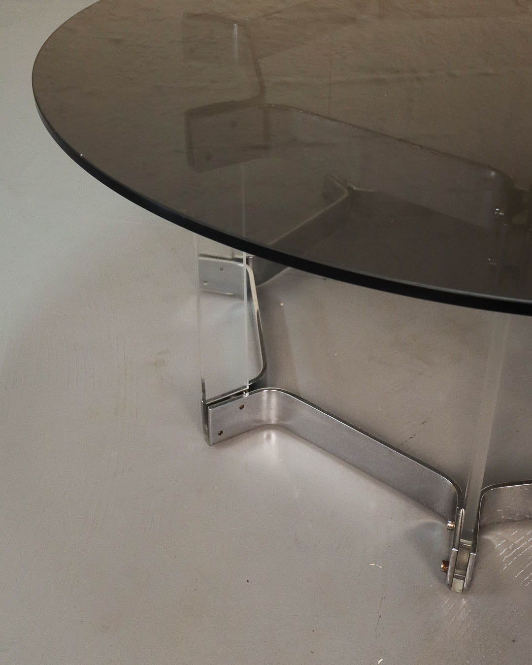 Chrome and Lucite Italian Vintage Coffee Table