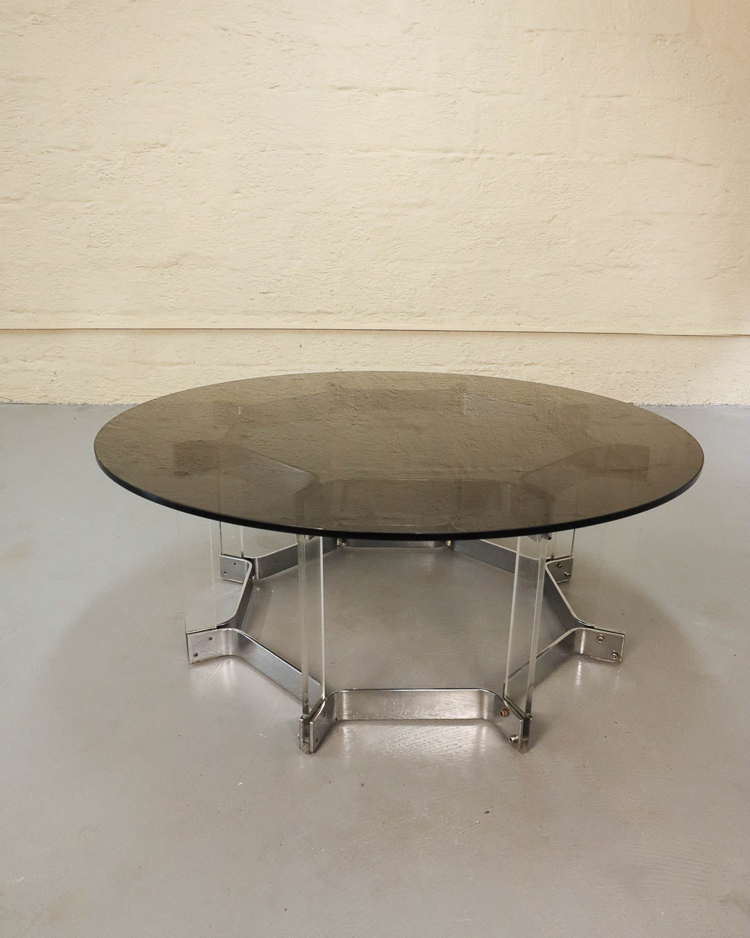 Chrome and Lucite Italian Vintage Coffee Table