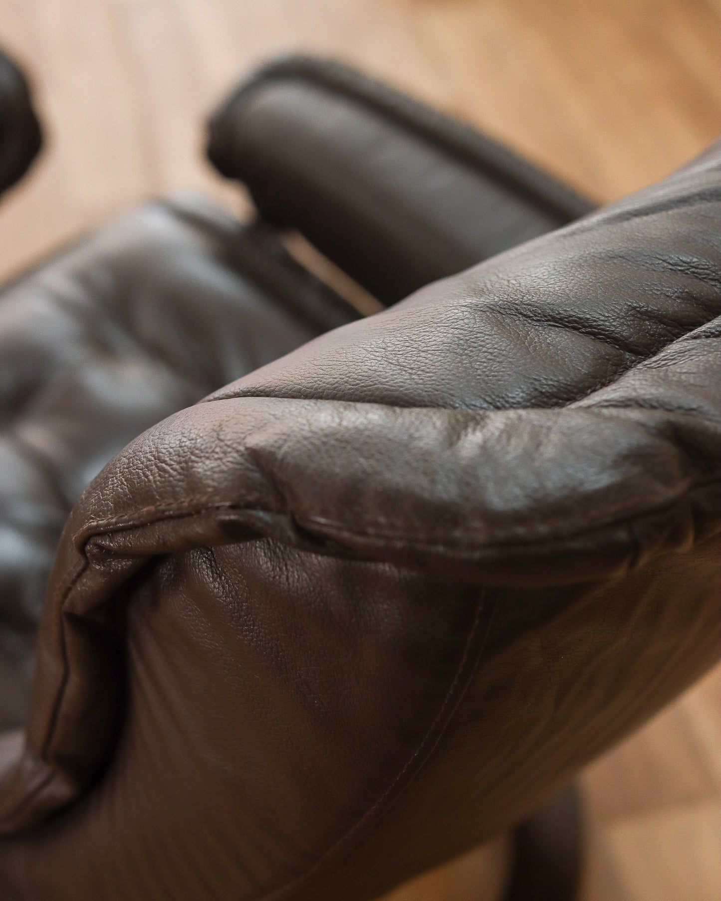 Scandinavian Ekornes Stressless Leather Recliner and Footstool