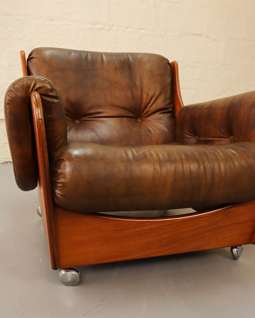 Rare G-Plan Saddleback Armchair and Ottoman
