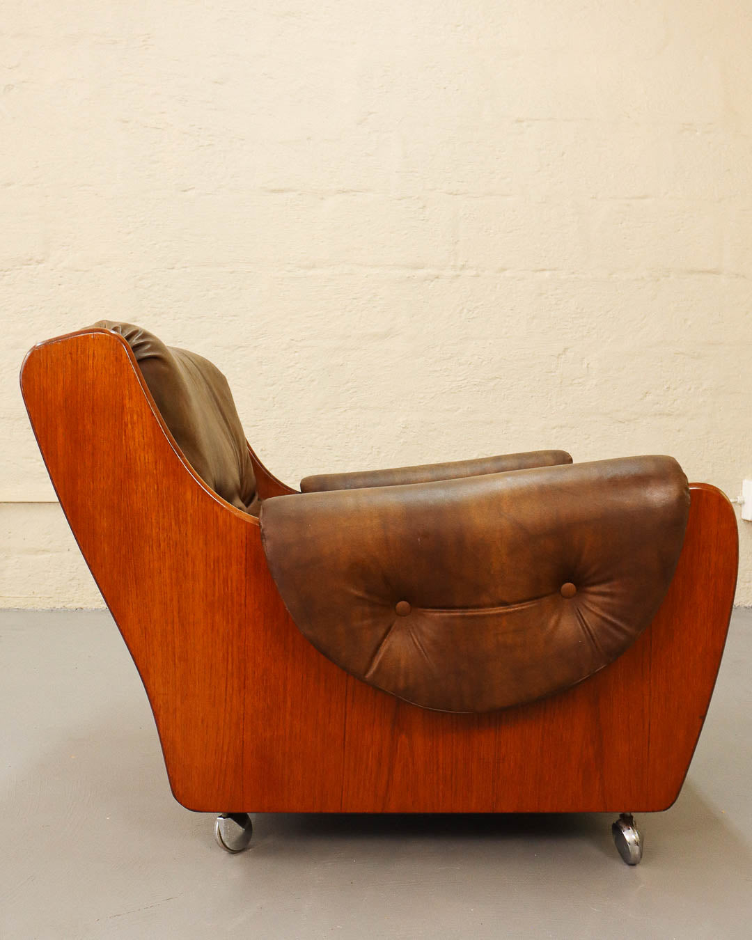 Rare G-Plan Saddleback Armchair and Ottoman