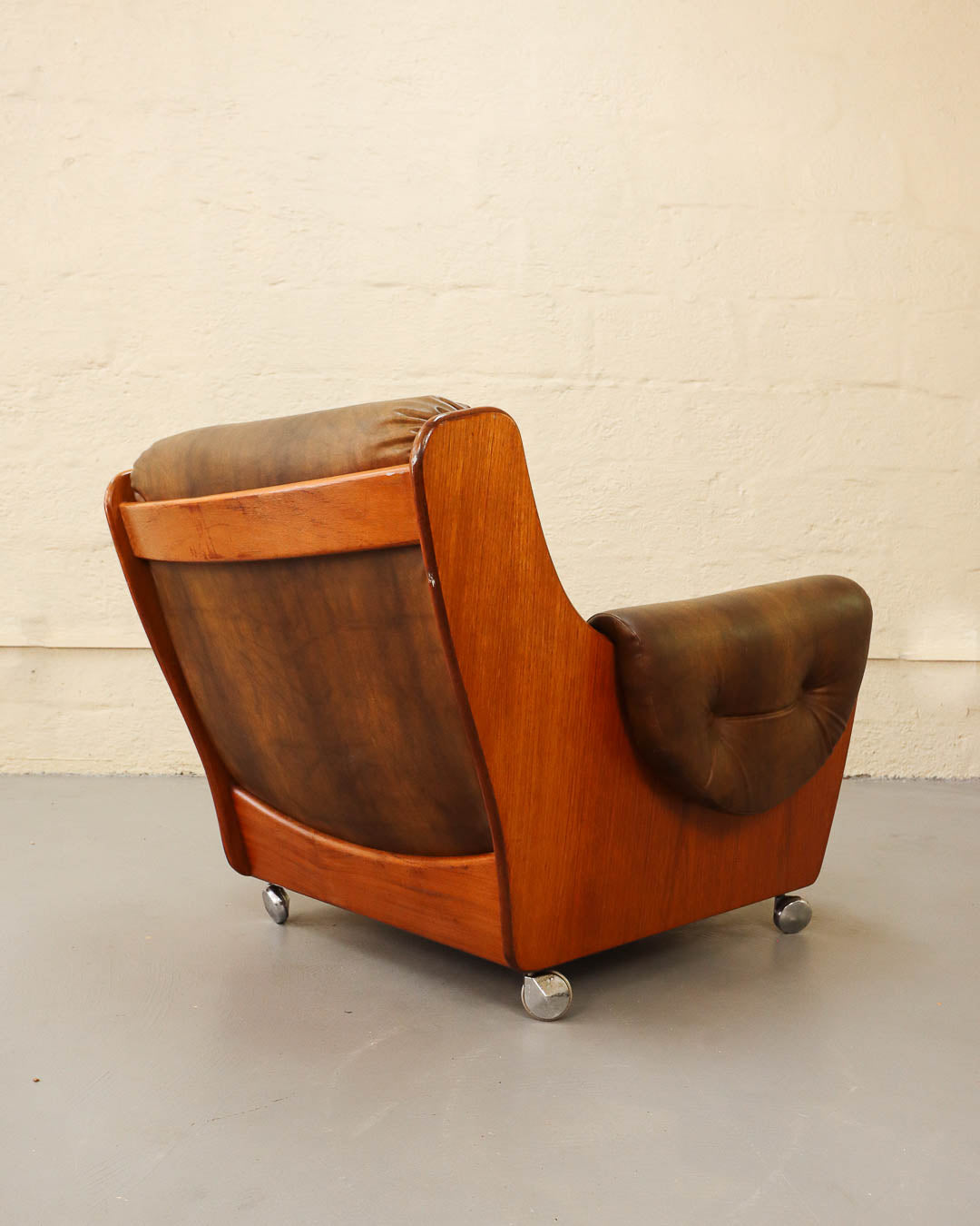 Rare G-Plan Saddleback Armchair and Ottoman