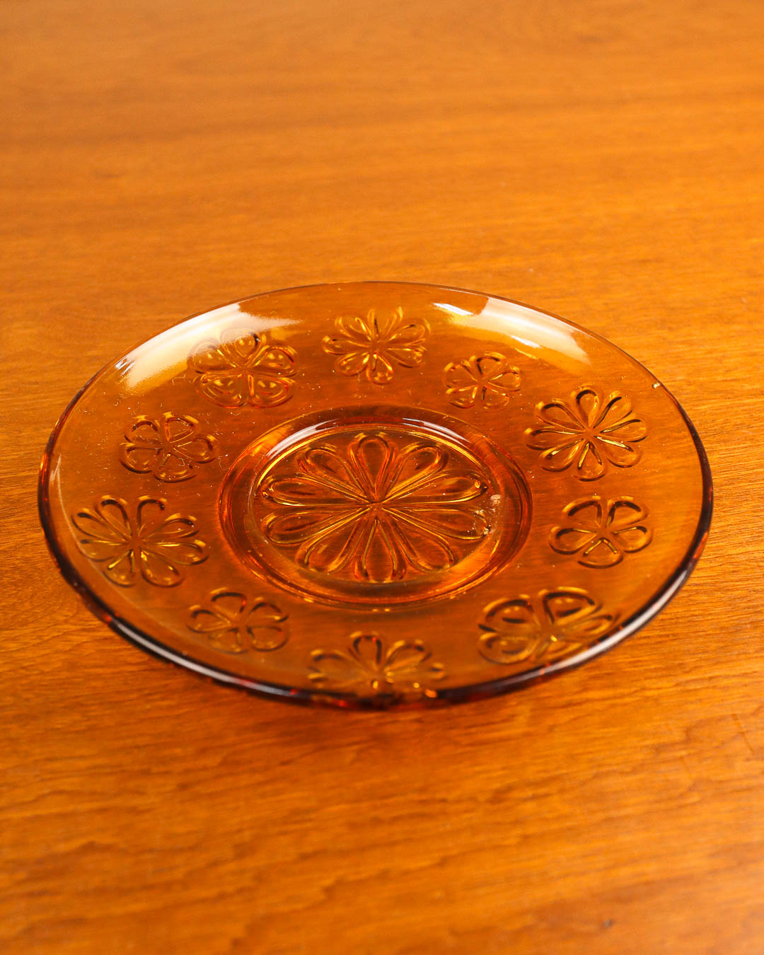 Set of Six Vereco Daisy Glass Cups and Saucers