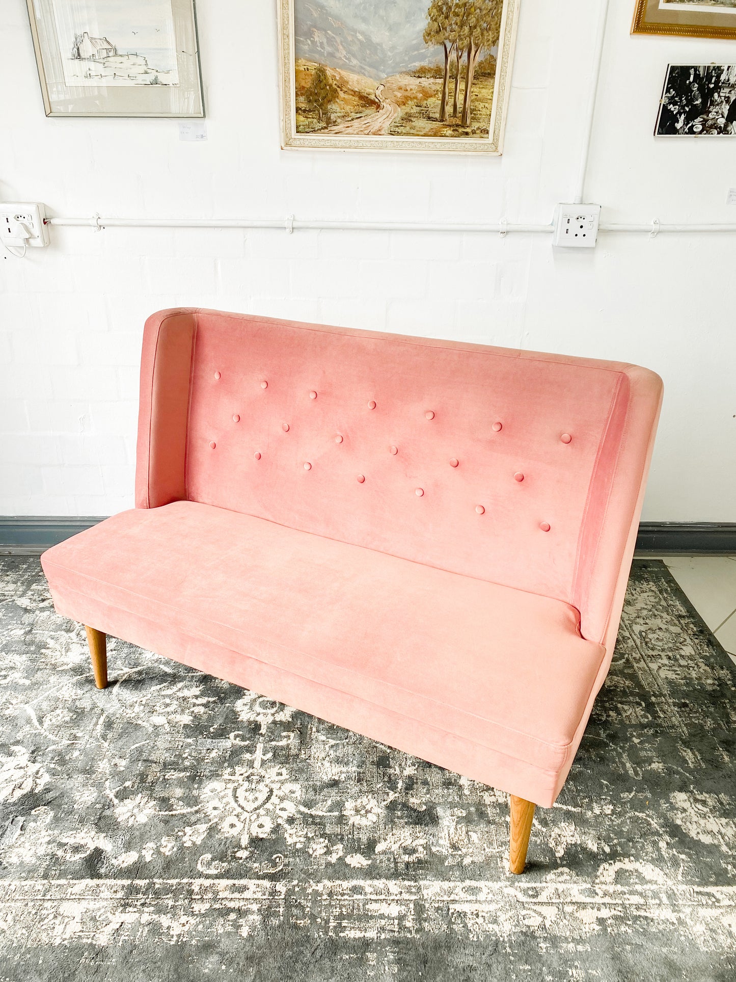 Blush 2 Seater Velvet Bench