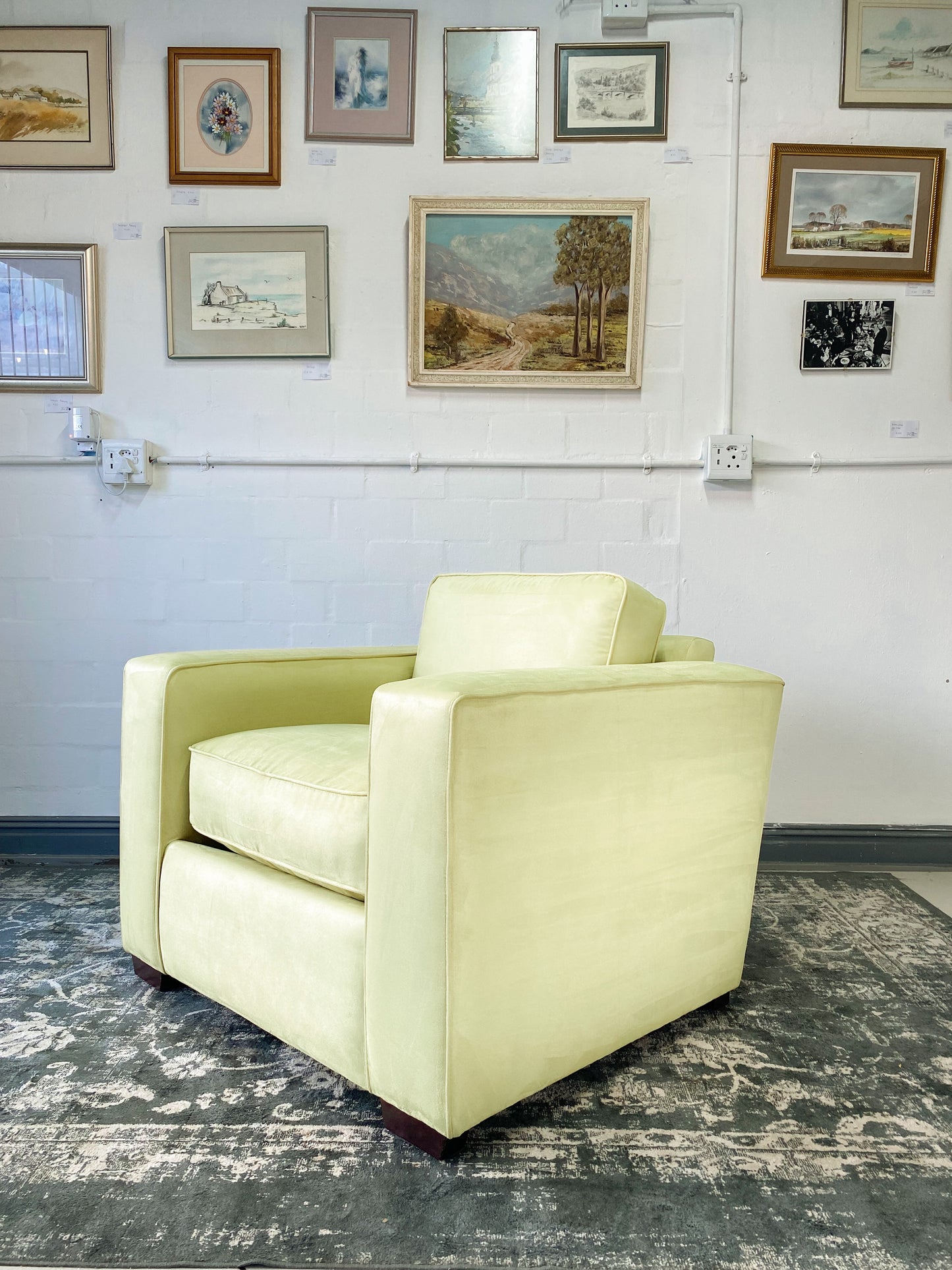 Sherbet Lime Amrchair in Suede