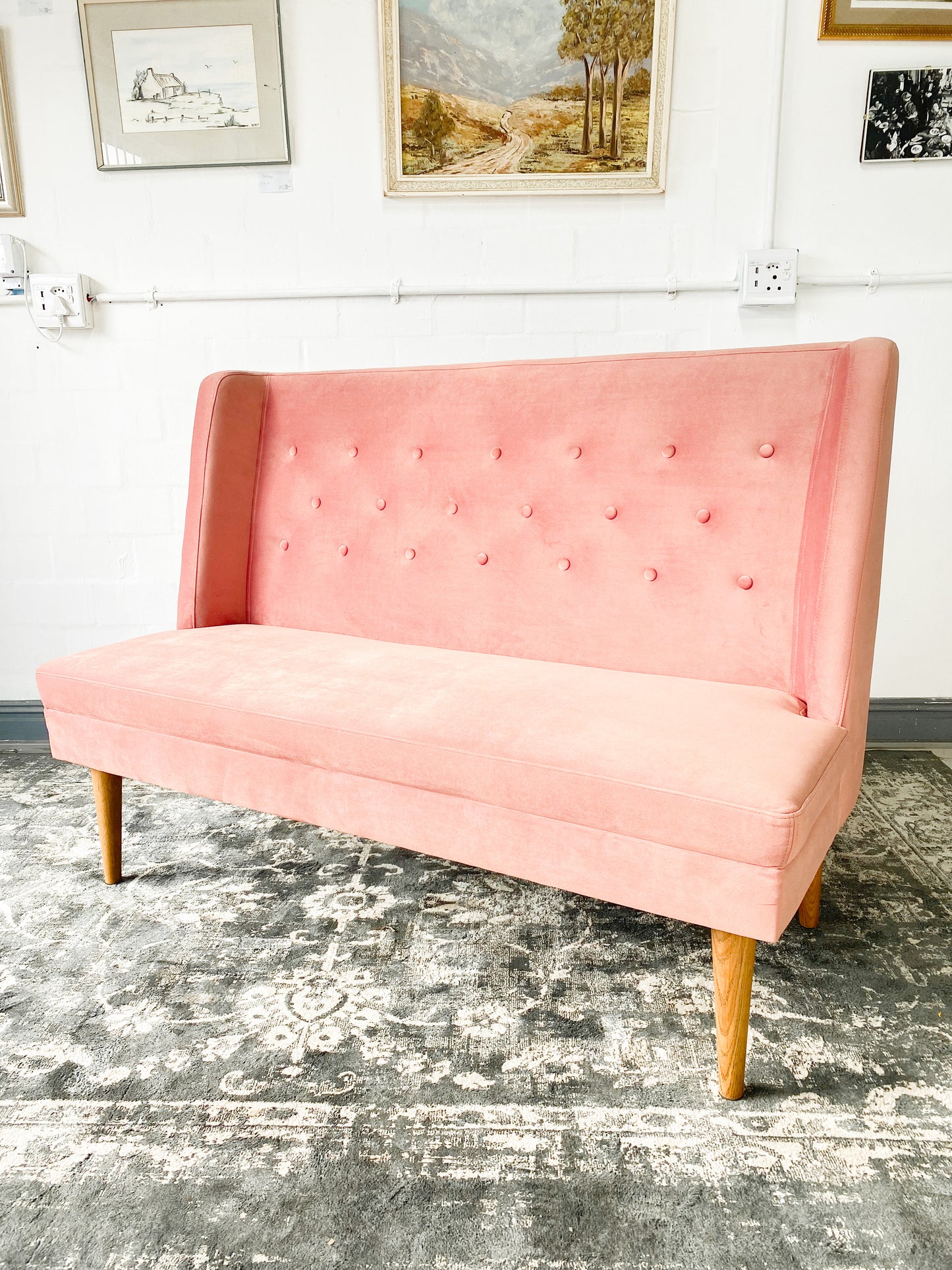 Blush 2 Seater Velvet Bench