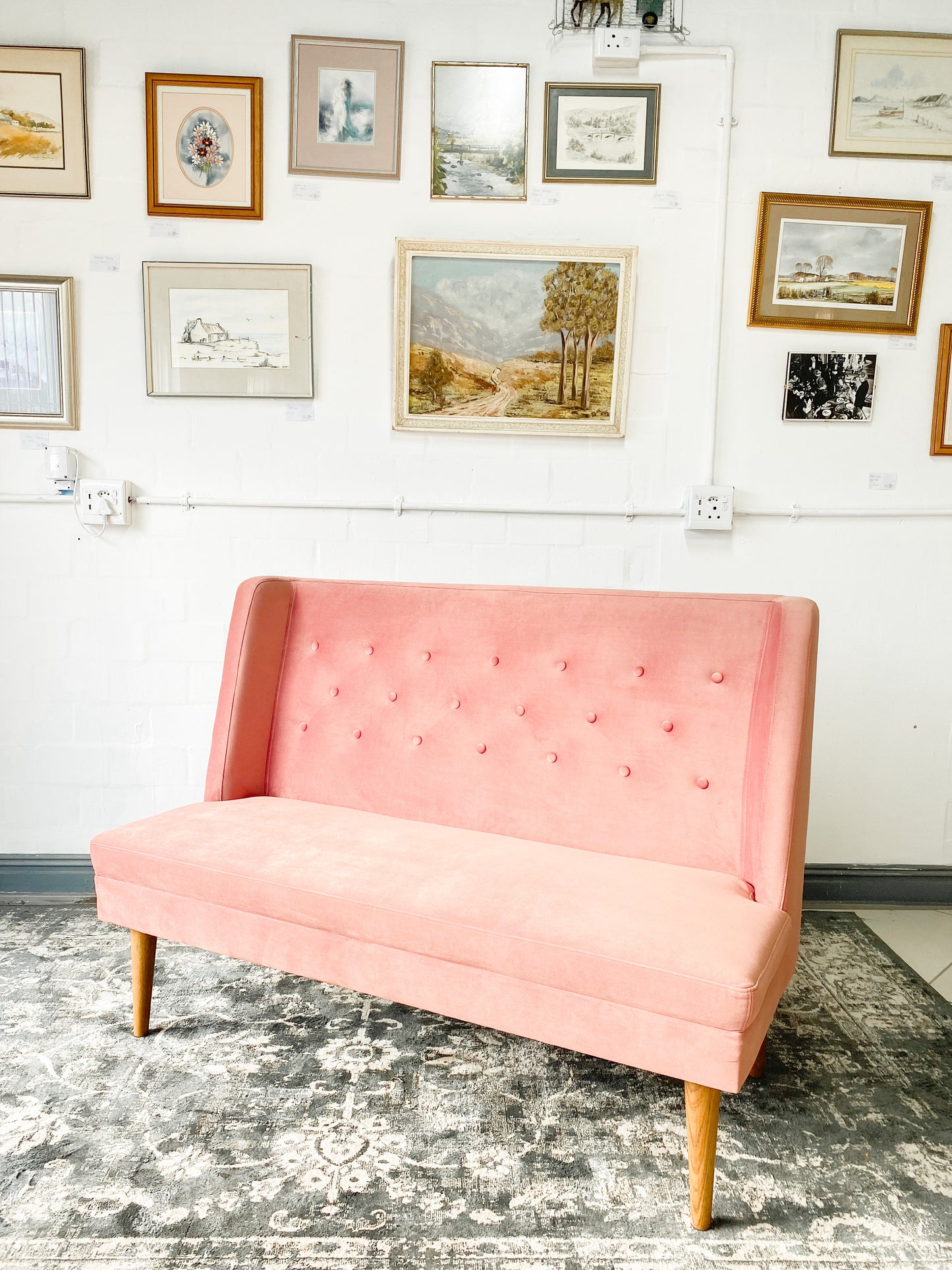 Blush 2 Seater Velvet Bench