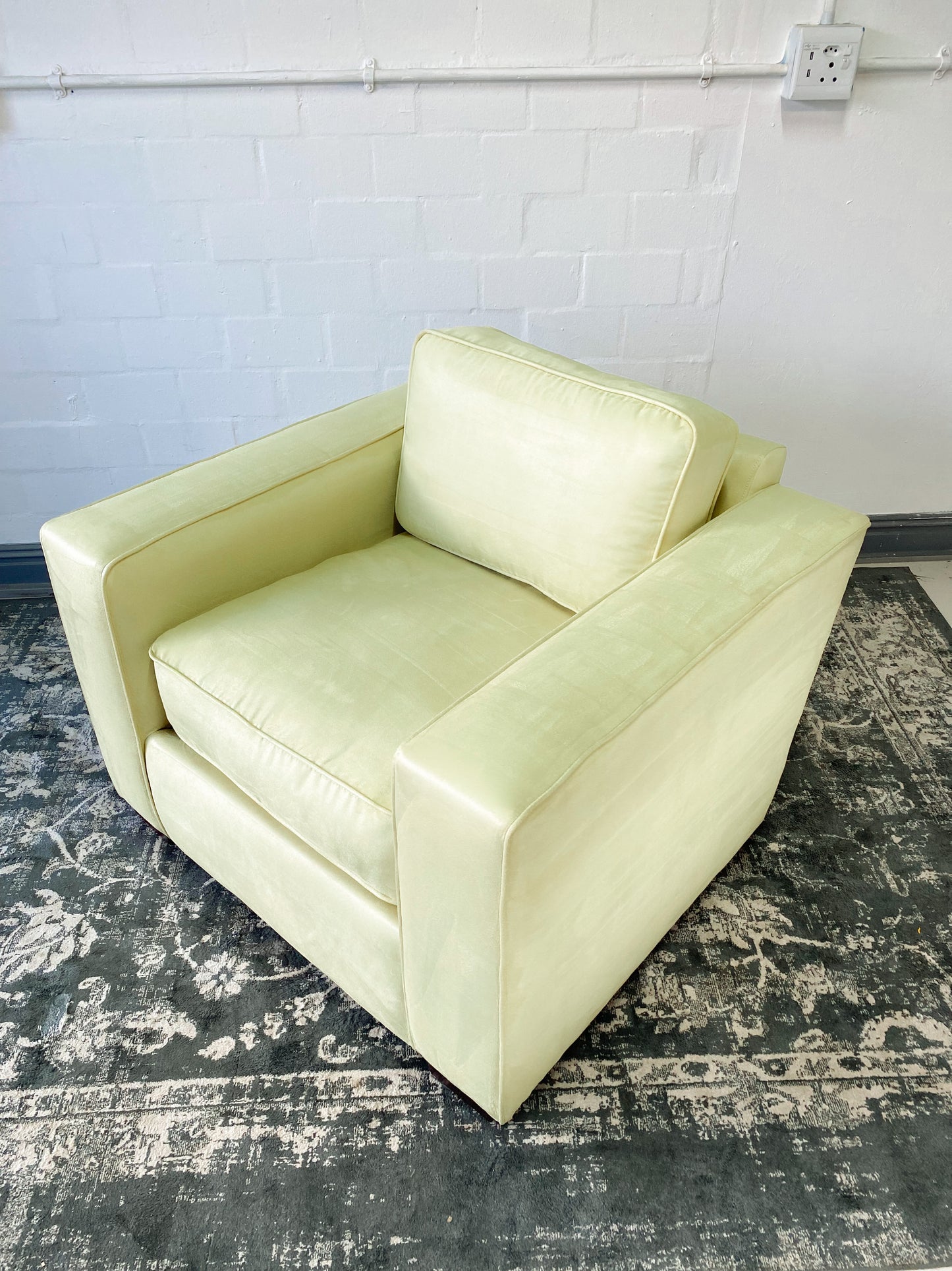 Sherbet Lime Amrchair in Suede