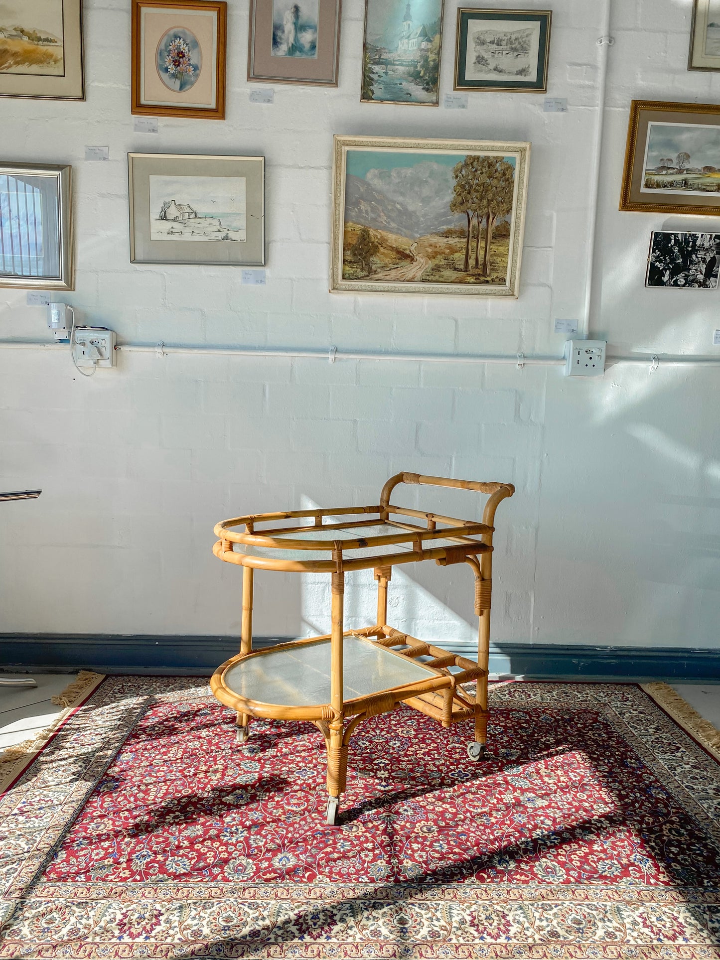 Retro Cane Drinks Trolley