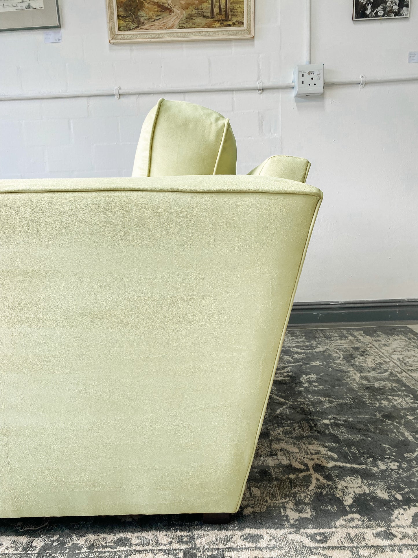 Sherbet Lime Amrchair in Suede