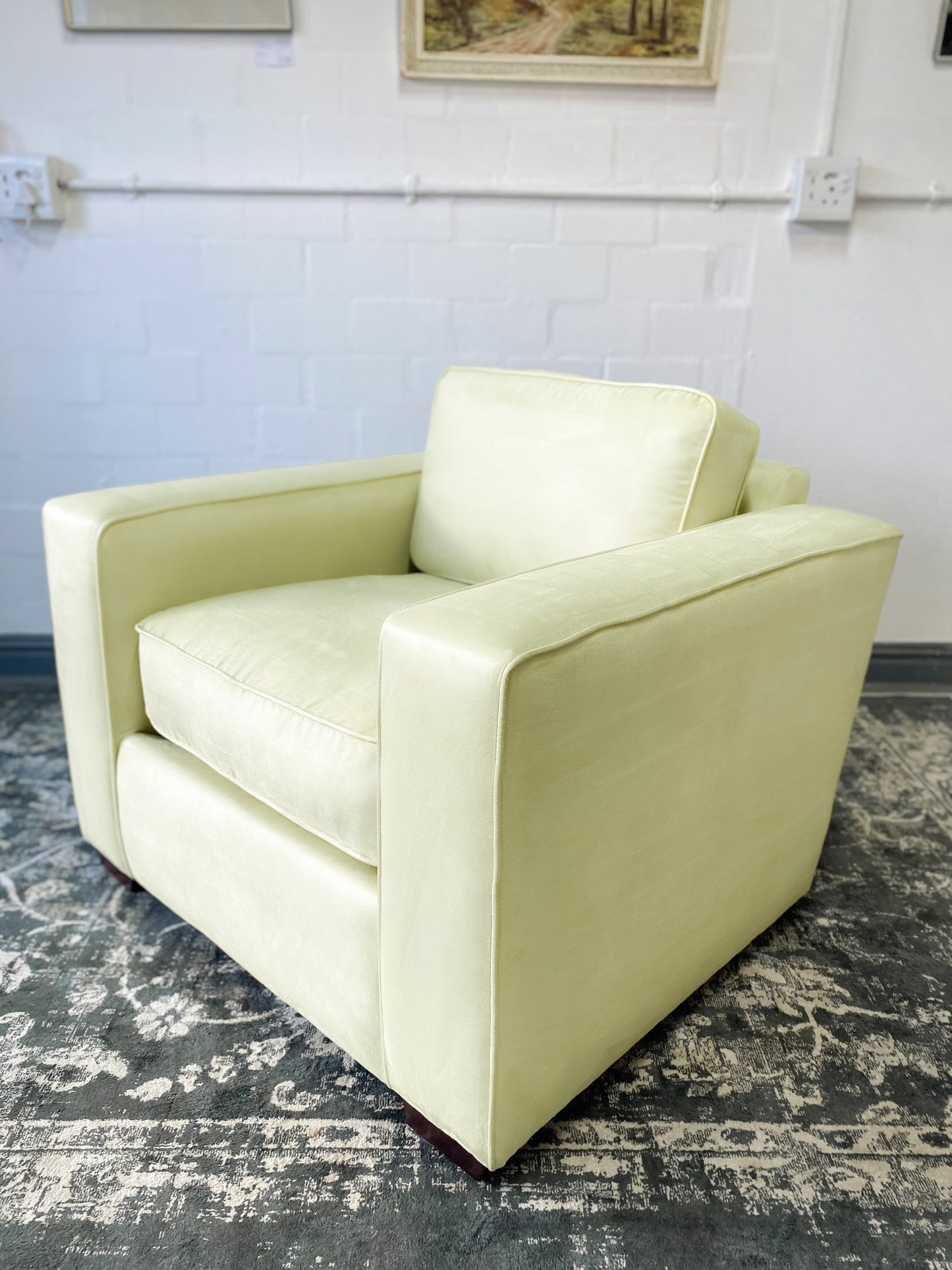 Sherbet Lime Amrchair in Suede
