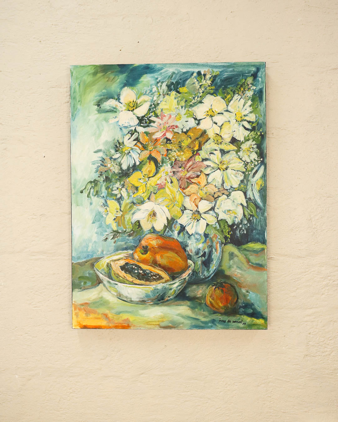Large Oil on Canvas Still Life Painting