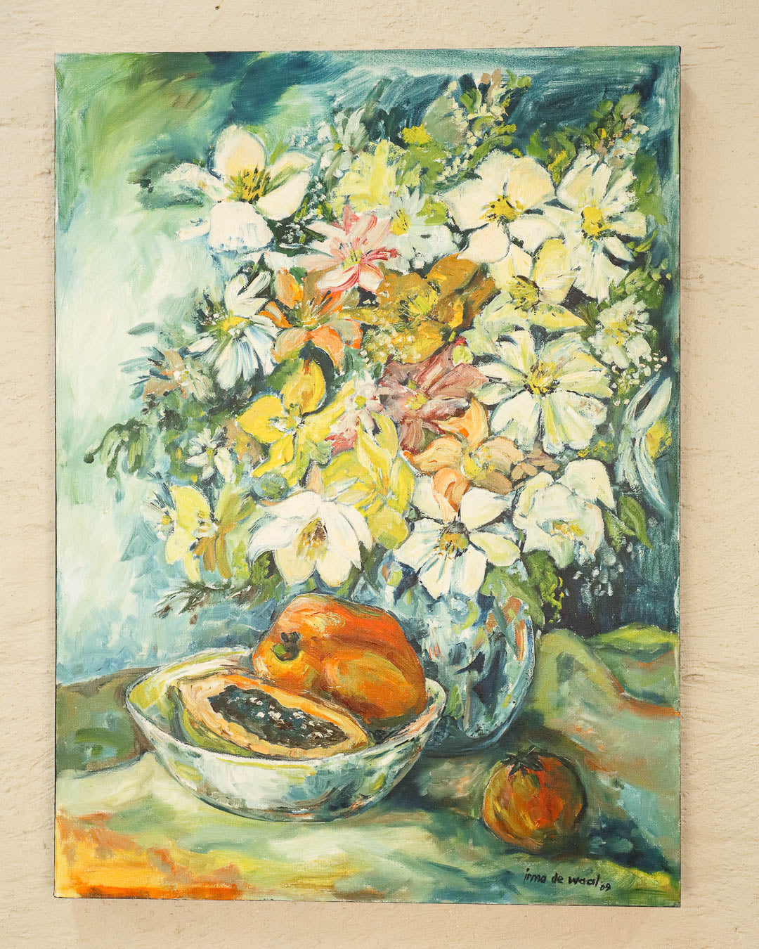 Large Oil on Canvas Still Life Painting