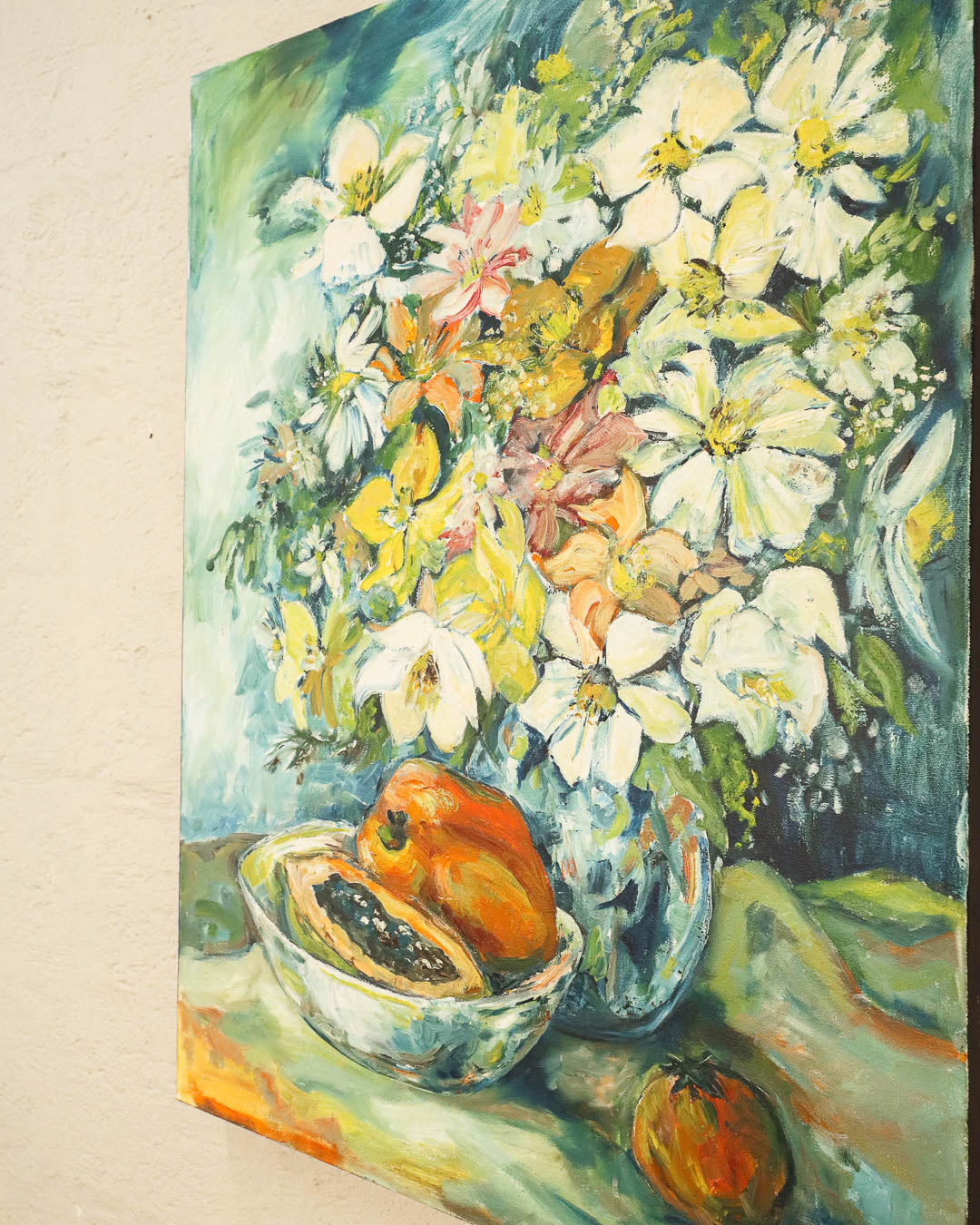 Large Oil on Canvas Still Life Painting