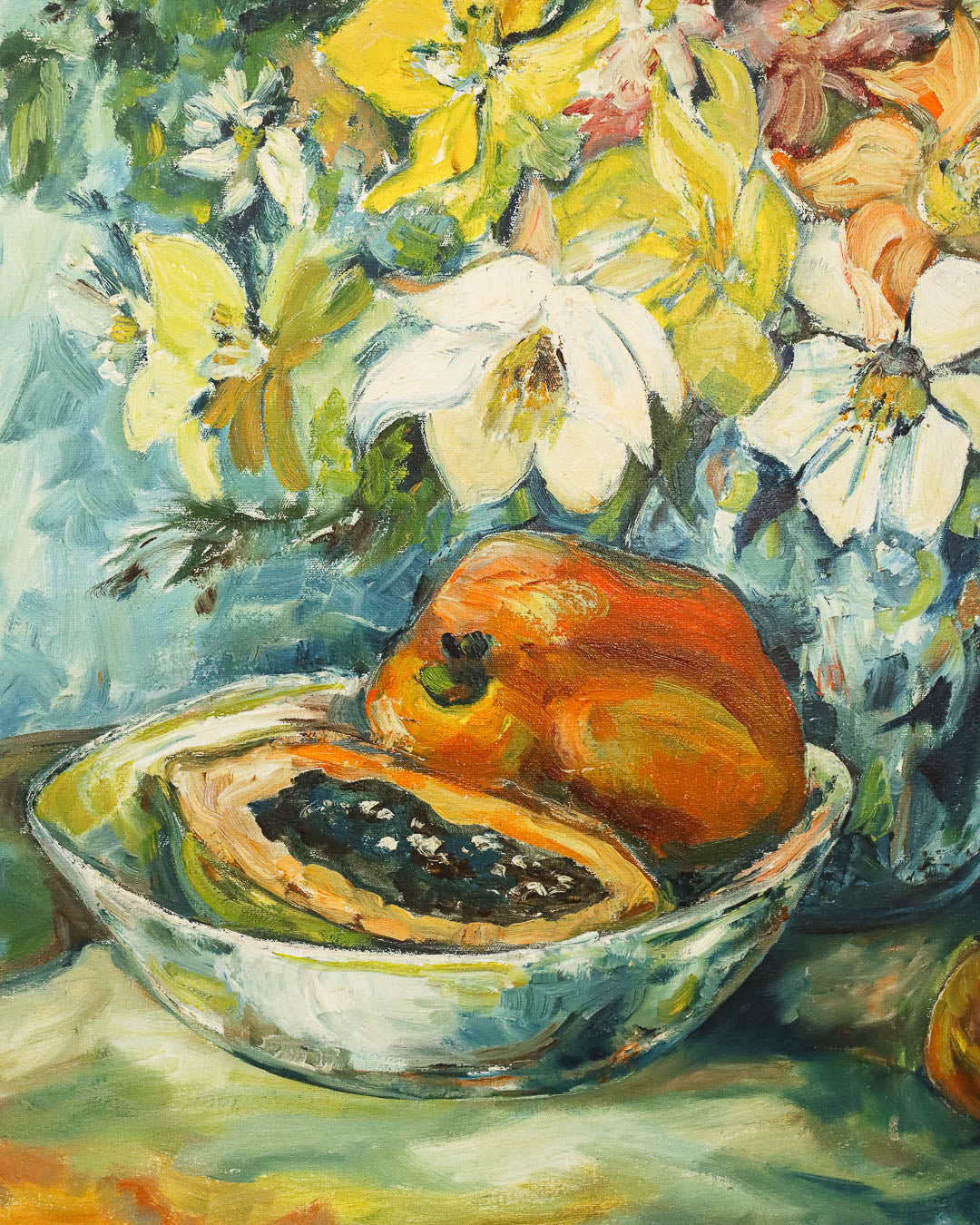 Large Oil on Canvas Still Life Painting