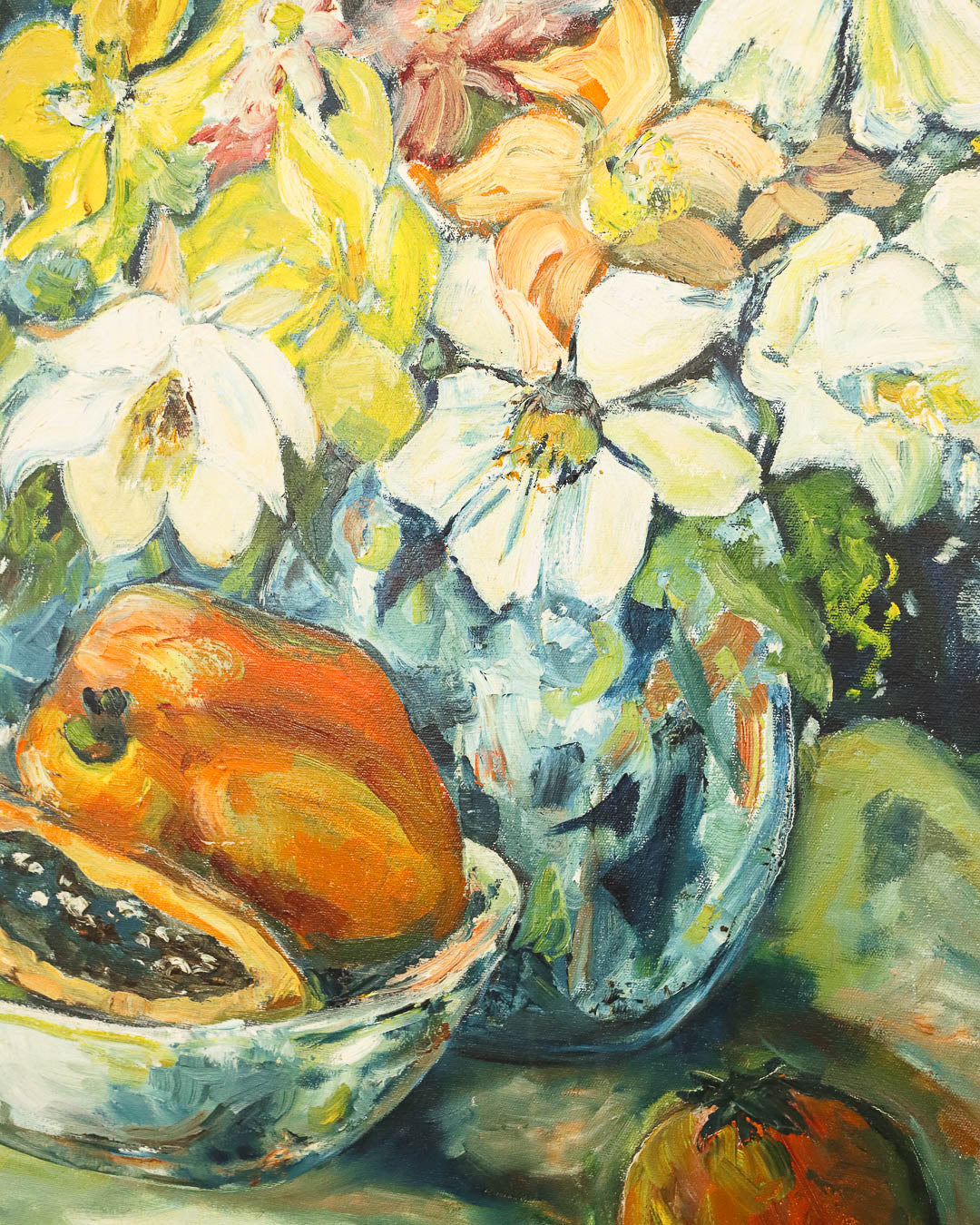 Large Oil on Canvas Still Life Painting