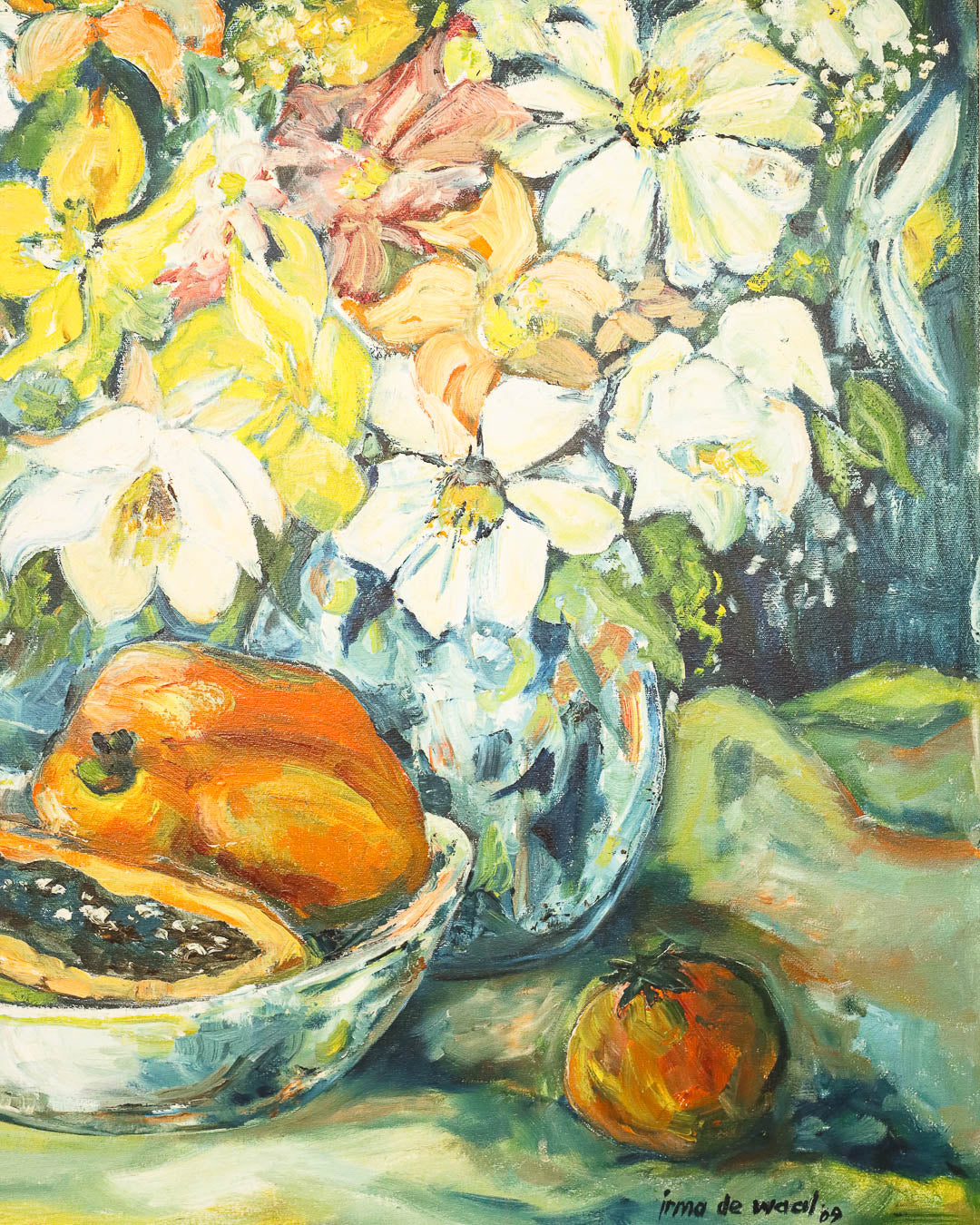 Large Oil on Canvas Still Life Painting