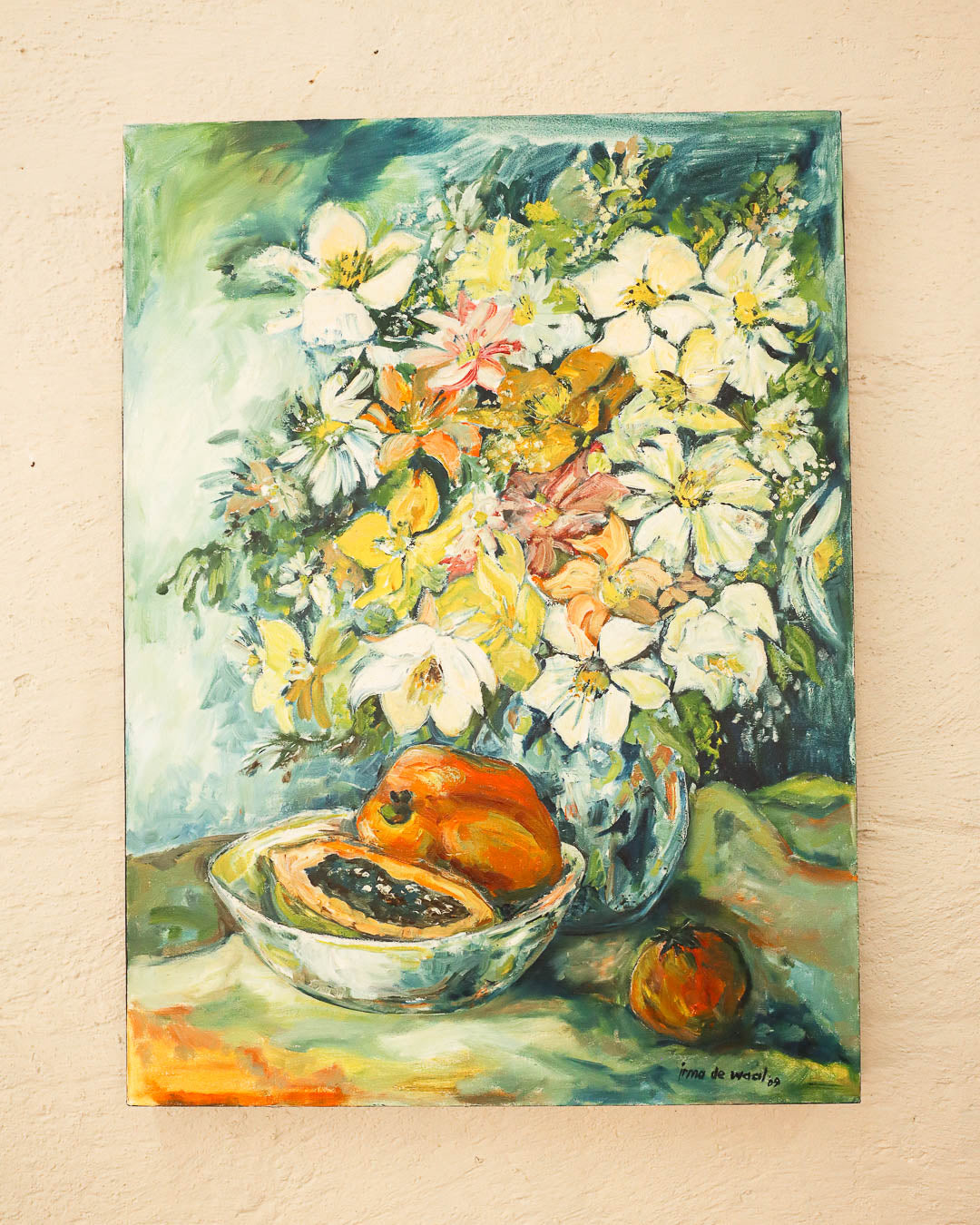 Large Oil on Canvas Still Life Painting