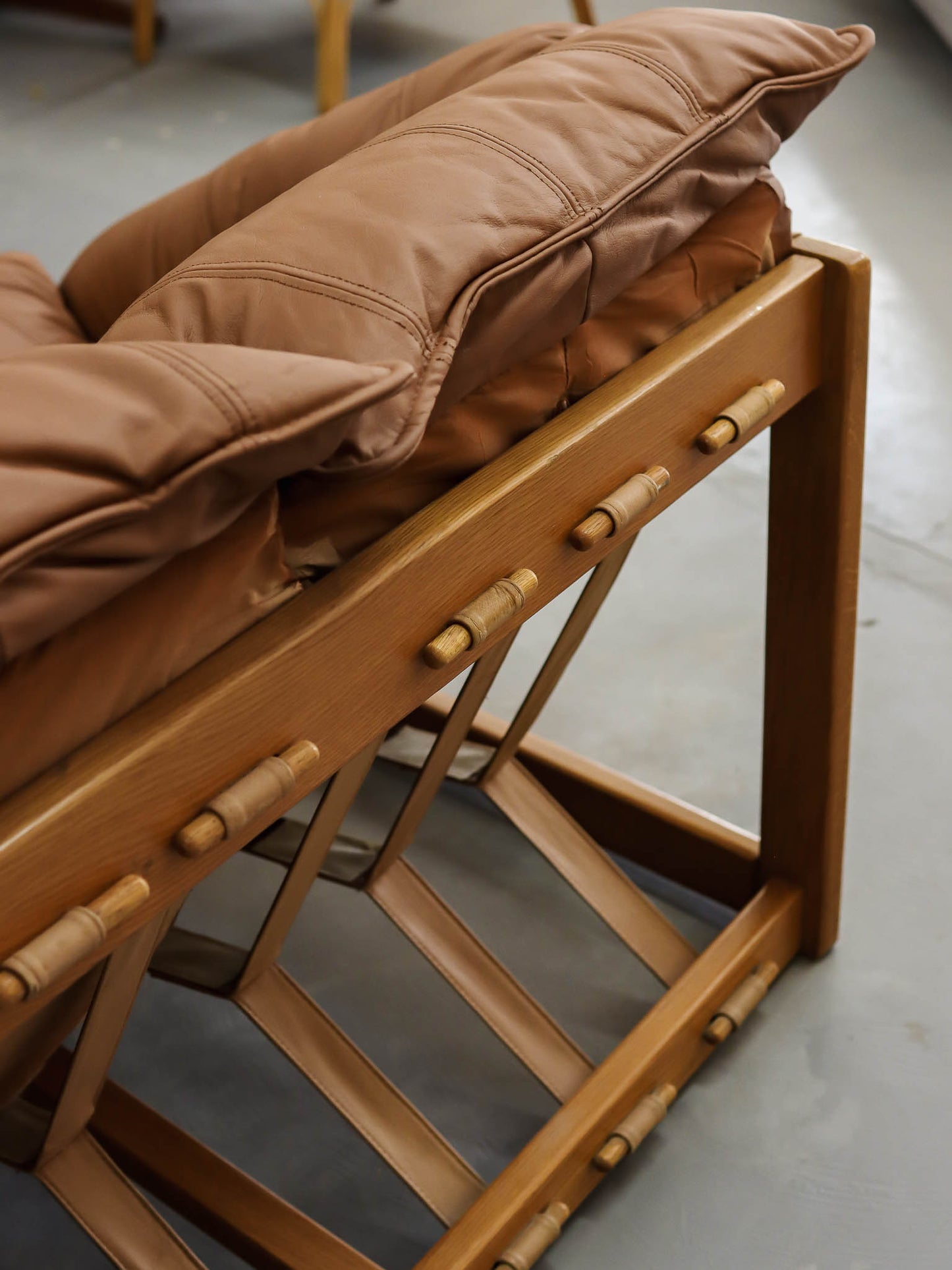 Vintage Italian-Style Genuine Leather Couch