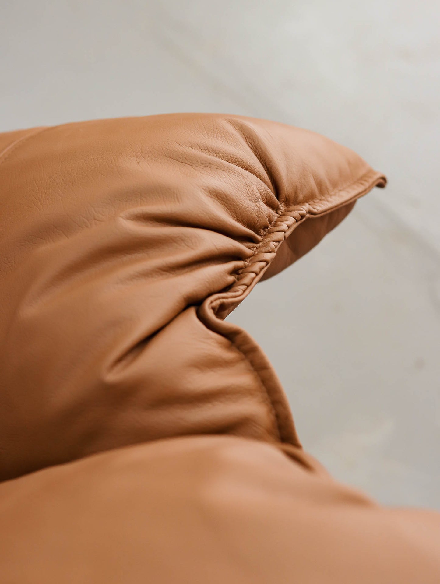 Vintage Italian-Style Genuine Leather Couch