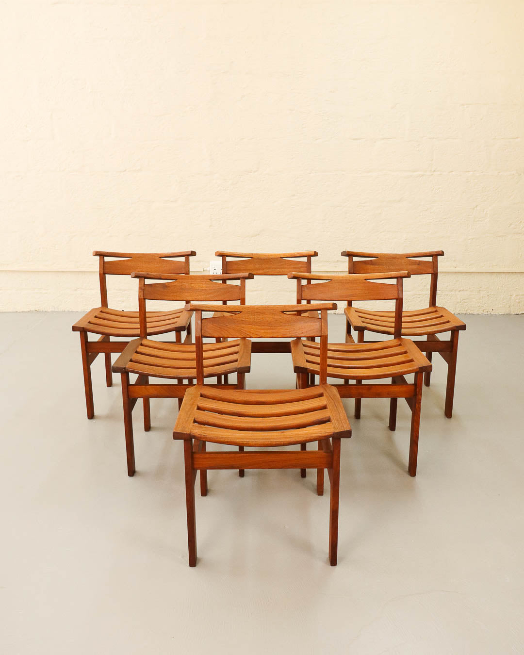 Set of Six Kiaat Kallenbach Dining Chairs by John Tabraham