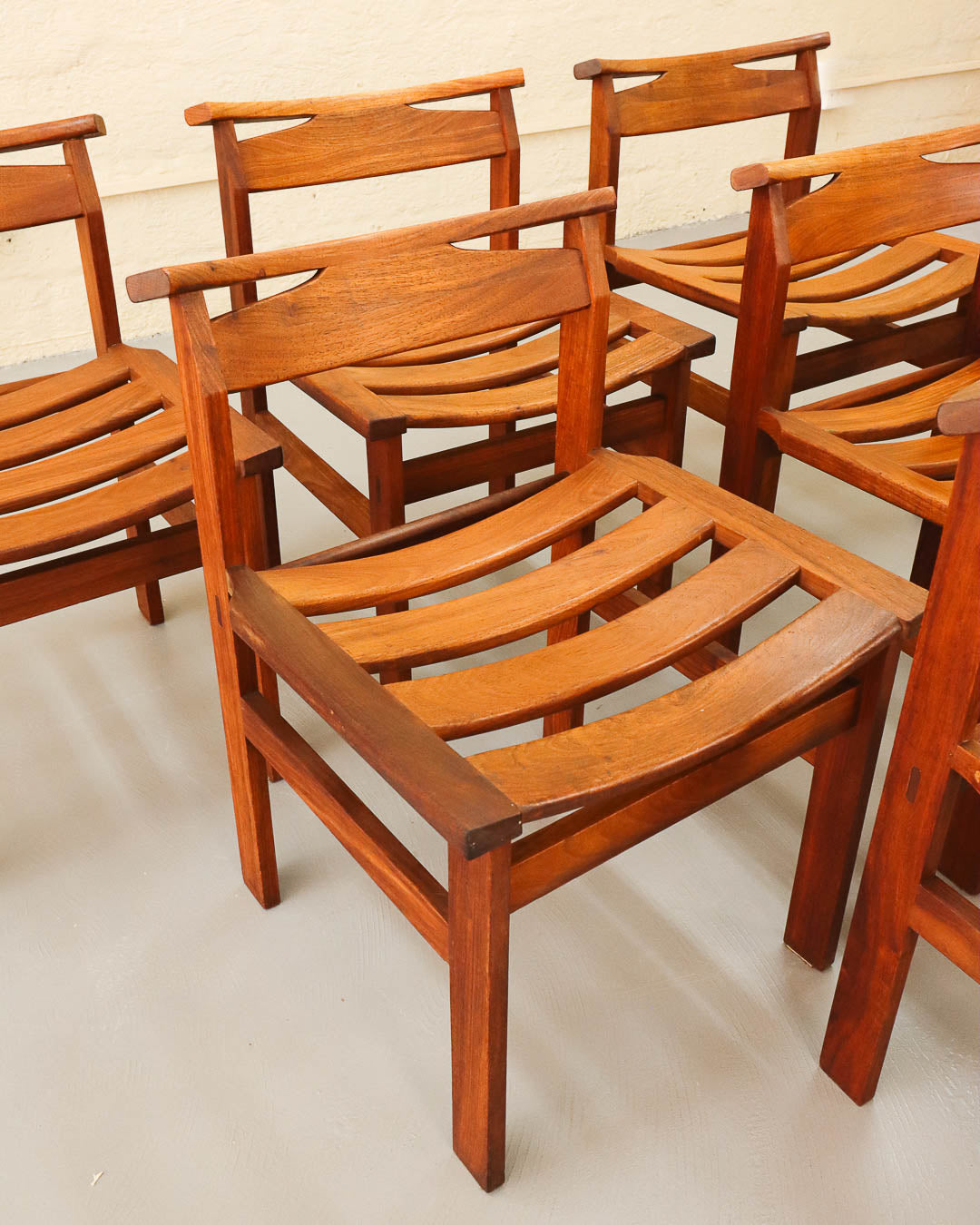 Set of Six Kiaat Kallenbach Dining Chairs by John Tabraham
