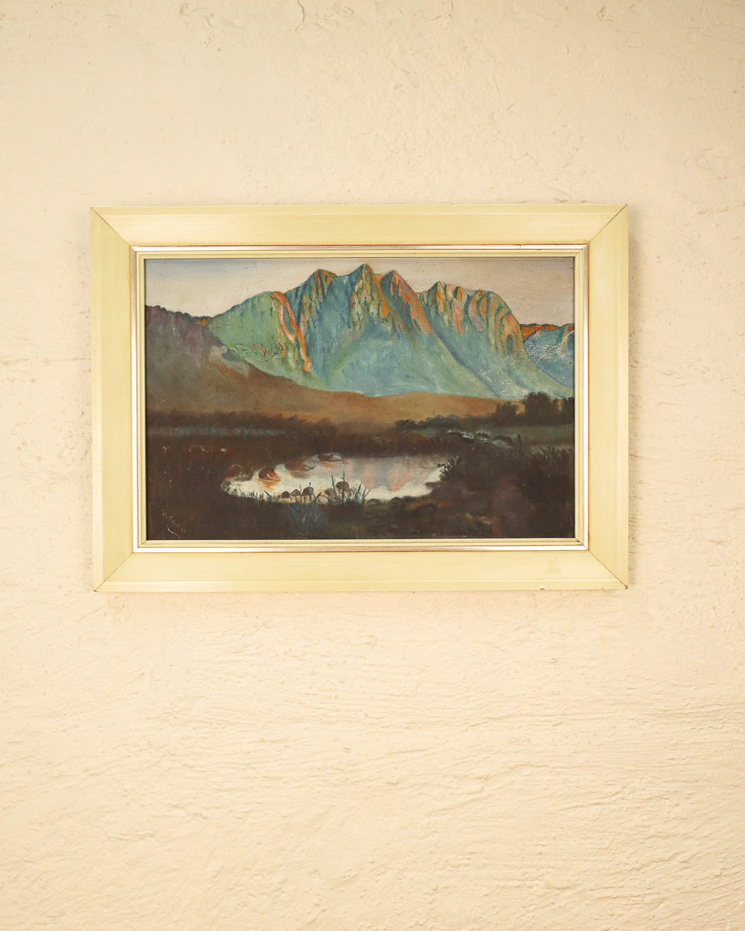 Framed Mountain Landscape Painting
