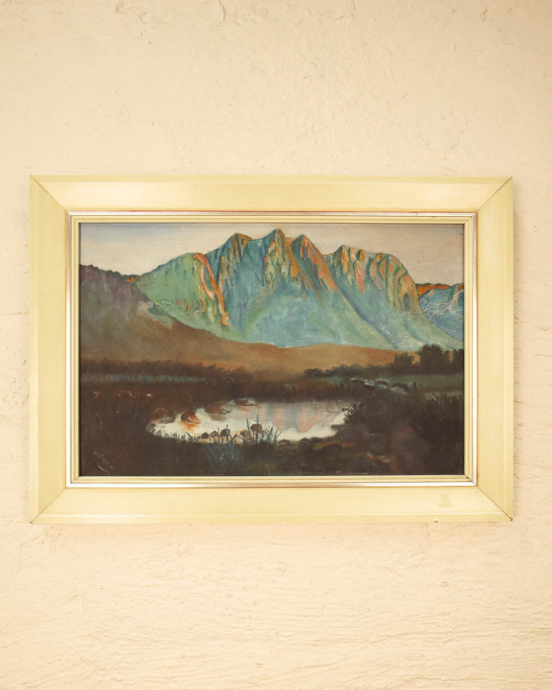Framed Mountain Landscape Painting