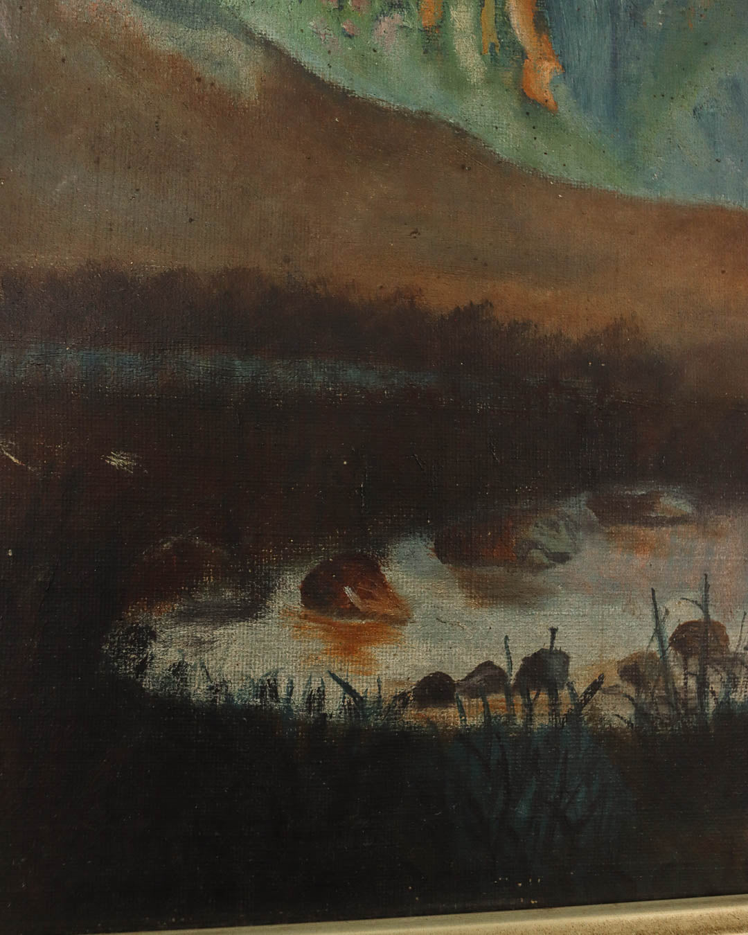 Framed Mountain Landscape Painting