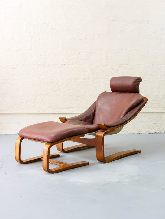 Leather Kroken Chair with Footrest