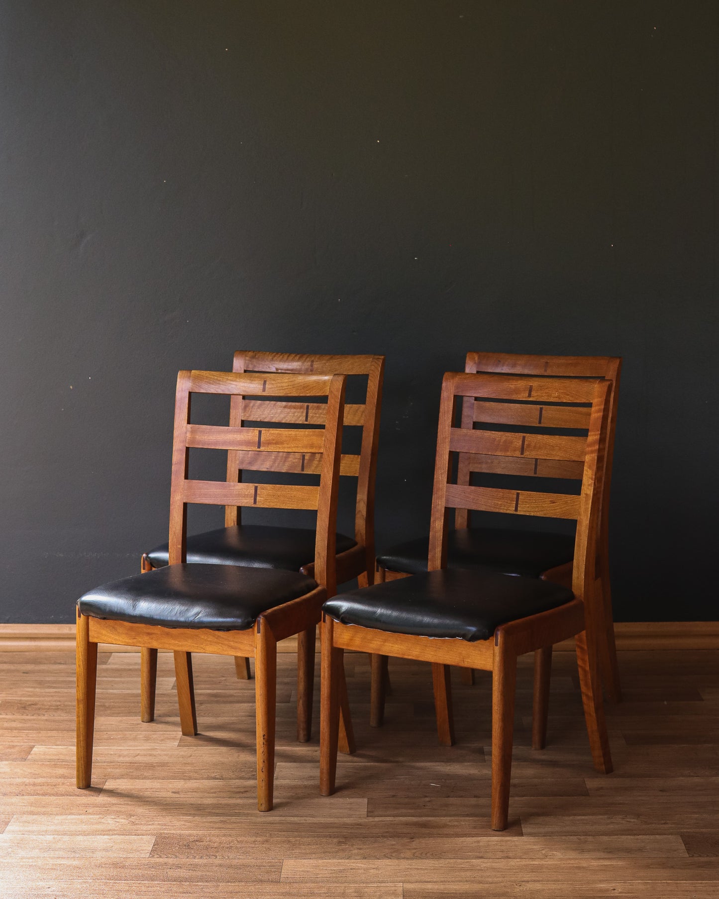 Mid-Century Teak Ladderback Dining Chairs