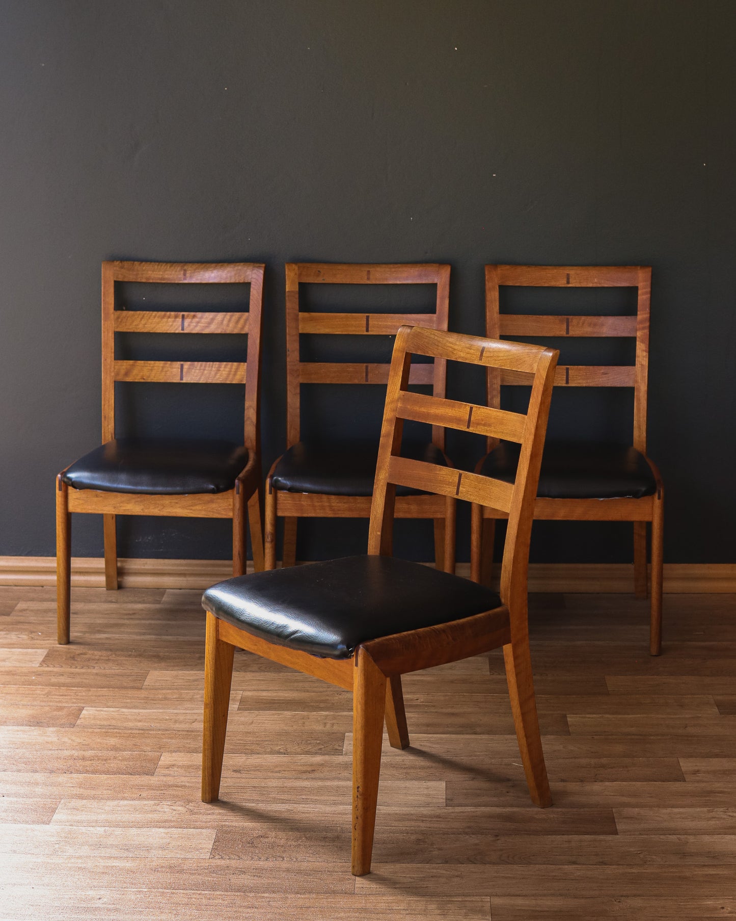 Mid-Century Teak Ladderback Dining Chairs