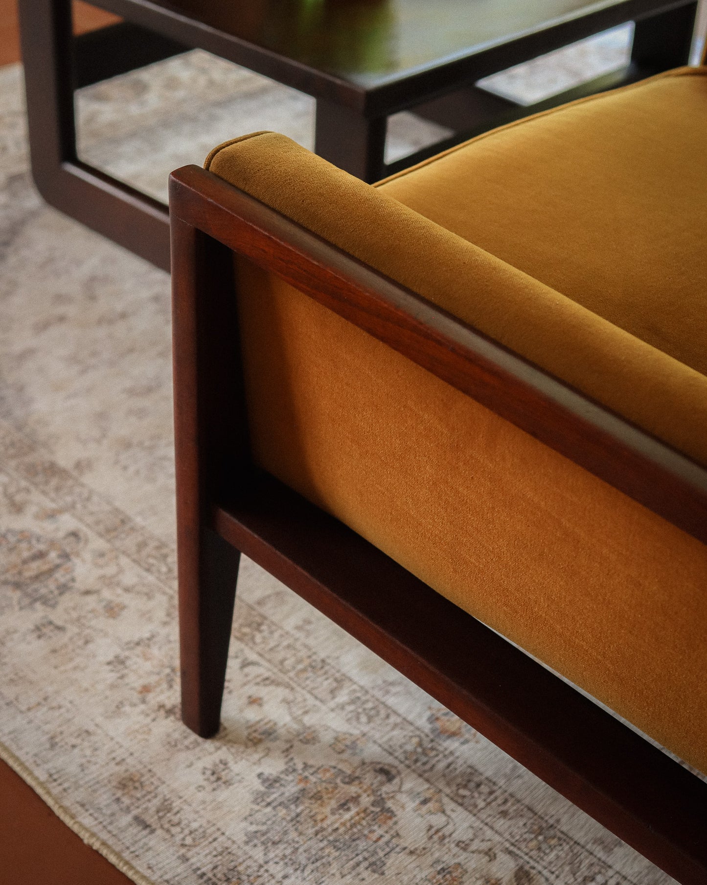 Pair of Mid-Century Velvet Armchairs